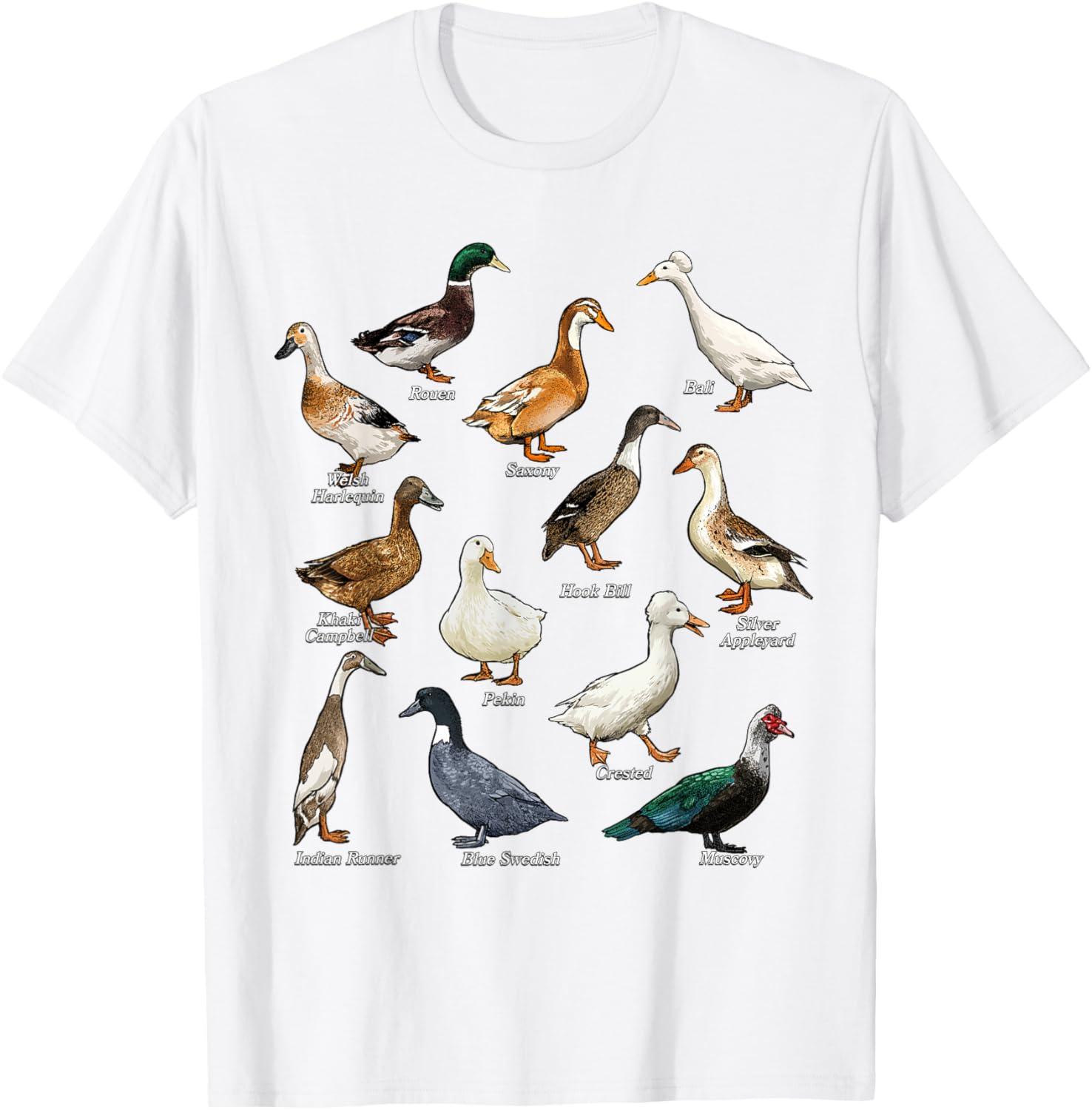 Types of Duck Waterfowl T-Shirt for Duck Lovers and Nature Enthusiasts - 7