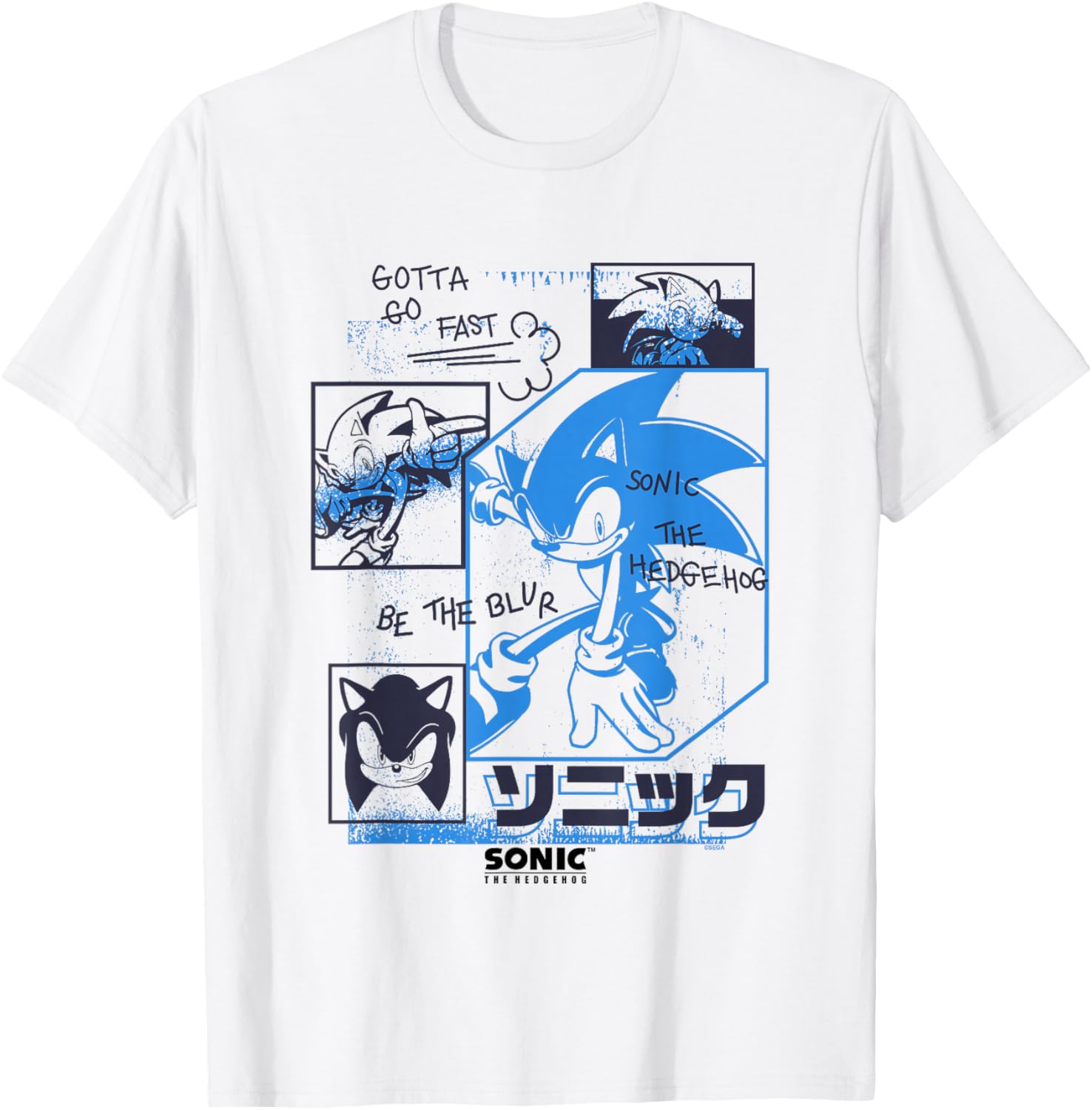 Sonic The Hedgehog Gotta Go Fast Vintage Sketch T-Shirt for Fans - 8
