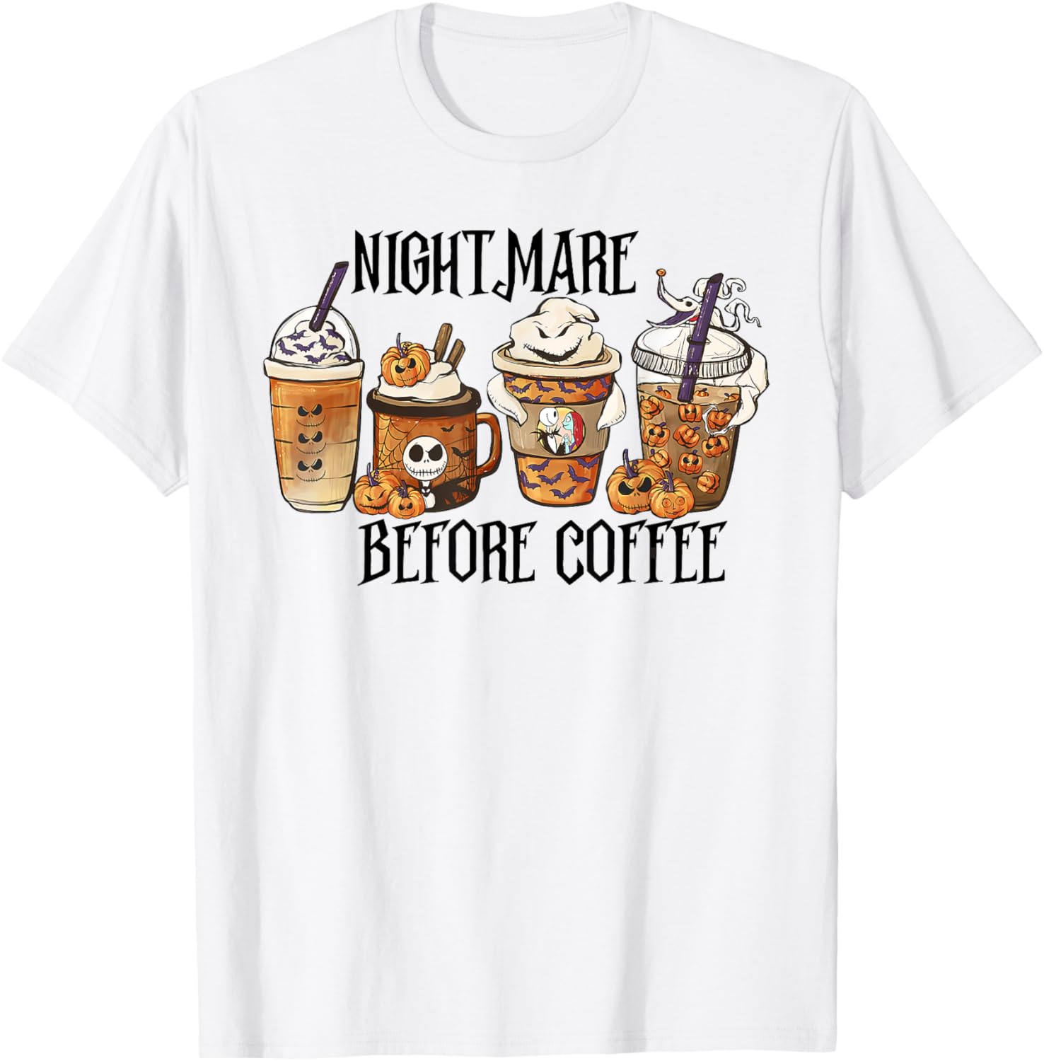 Pumpkin Spice Halloween Costume T-Shirt Inspired by Nightmare Before Coffee - 1