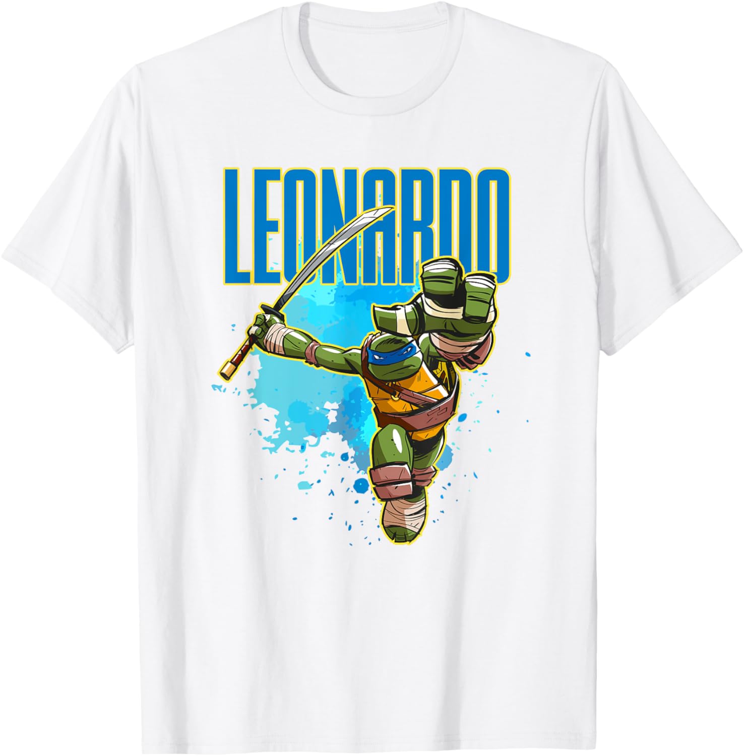 Mademark Teenage Mutant Ninja Turtles Leonardo Blue Splatter T-Shirt - 7