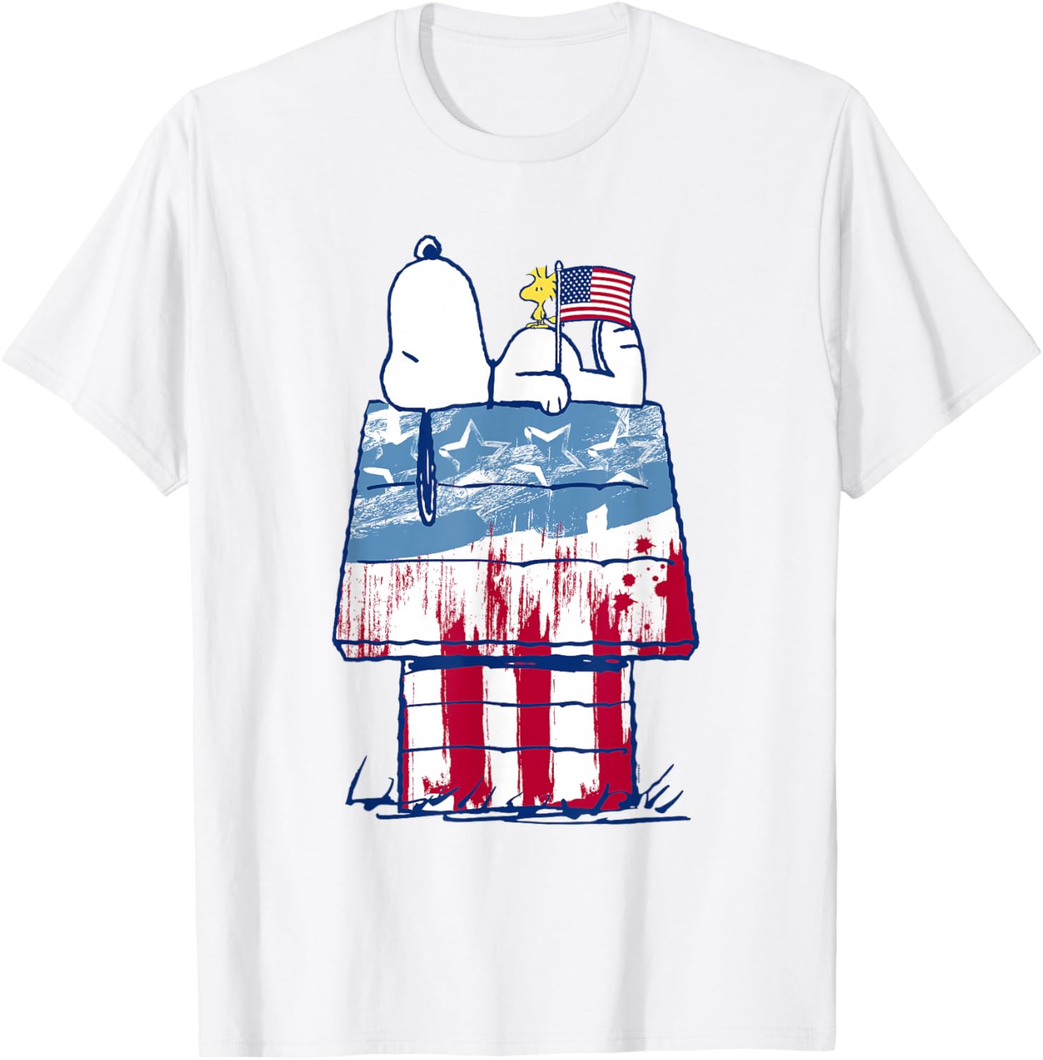 Adorable Peanuts Snoopy Wood House Graphic T-Shirt for Fans - 5