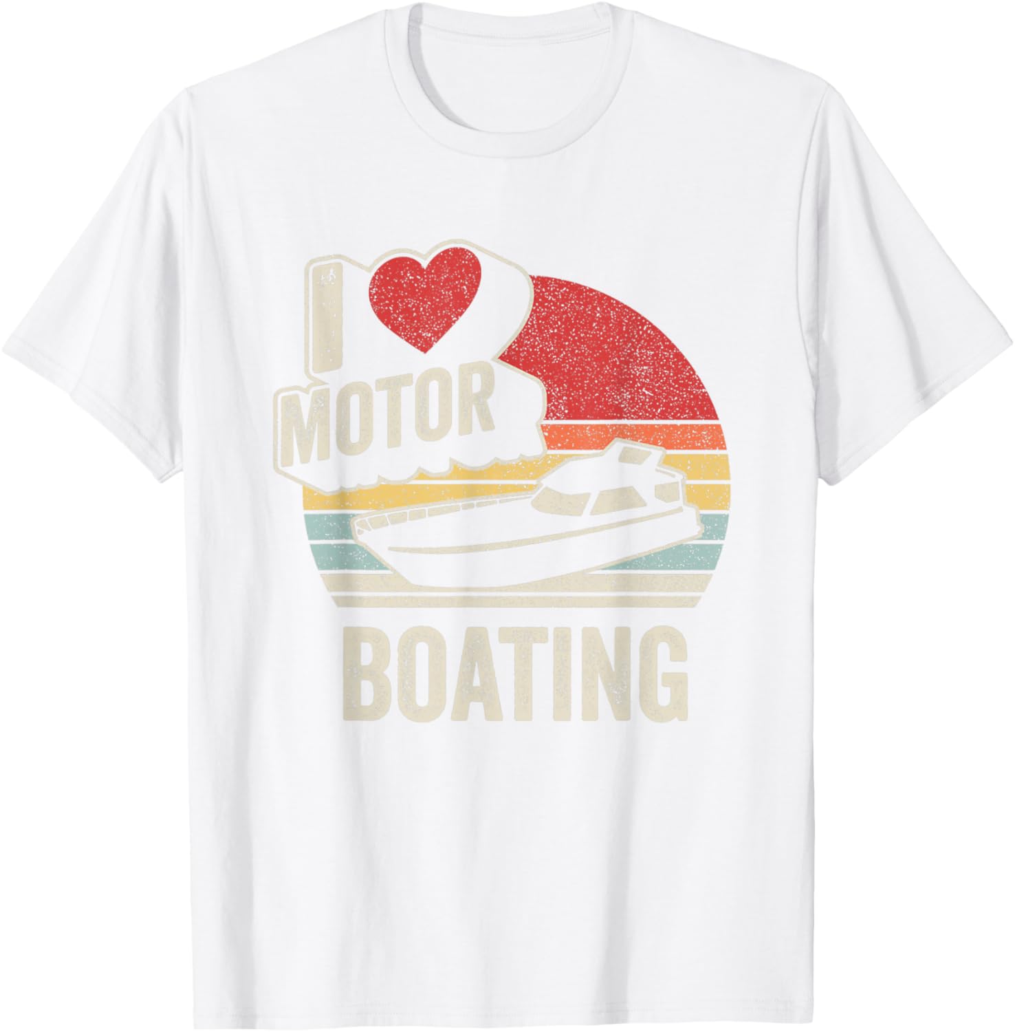 Vintage Retro I Love Motor Boating Funny T-Shirt for Boaters and Enthusiasts - 4