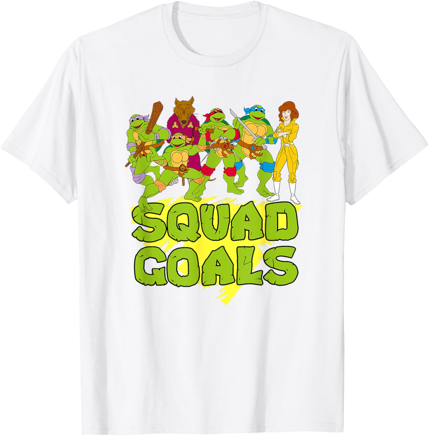 Mademark TMNT Squad Goals T-Shirt with Splinter and April for Fans - 11