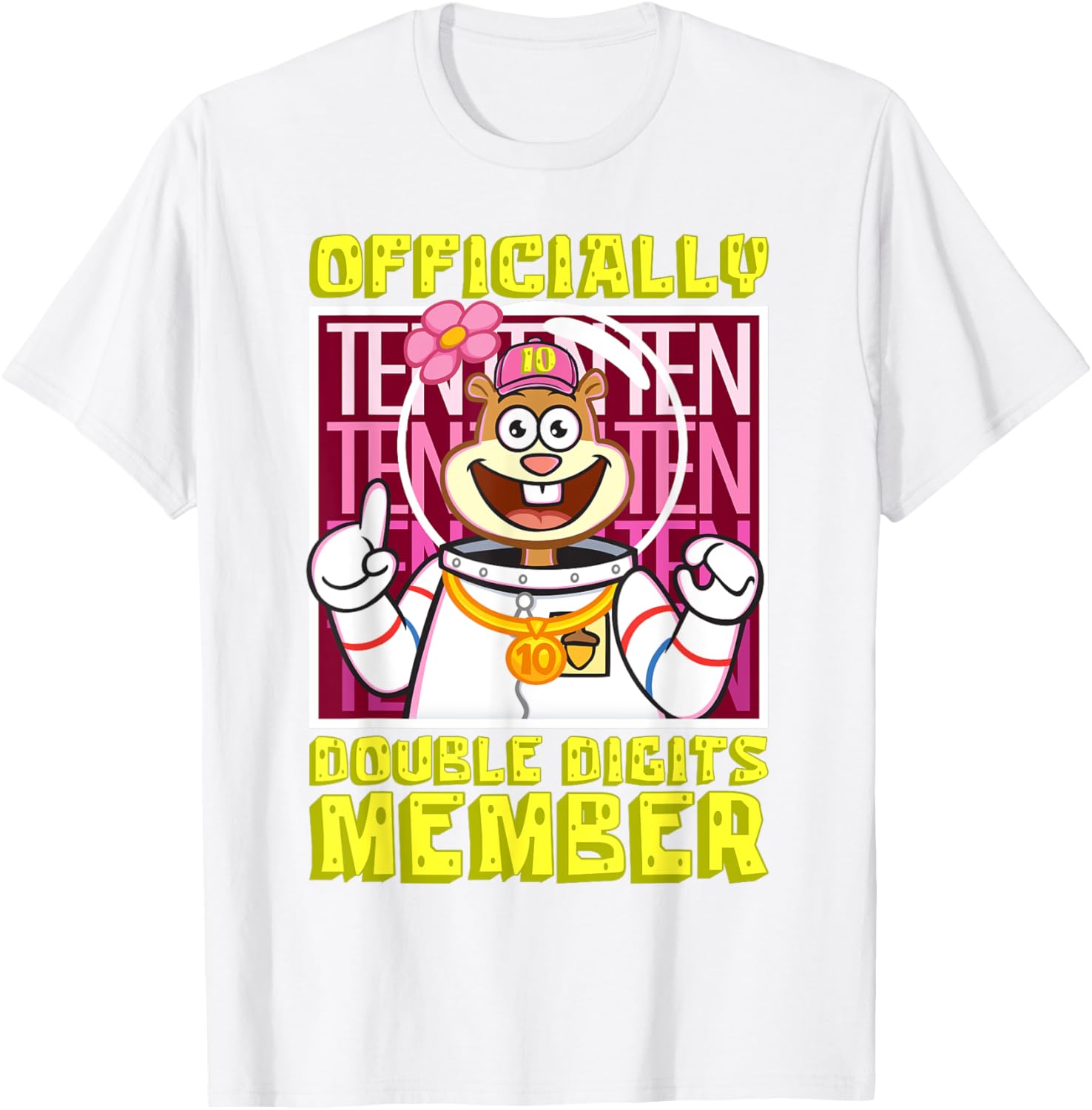 Sandy Officially Double Digits Girl 10th Birthday T-Shirt Fun Design - 1