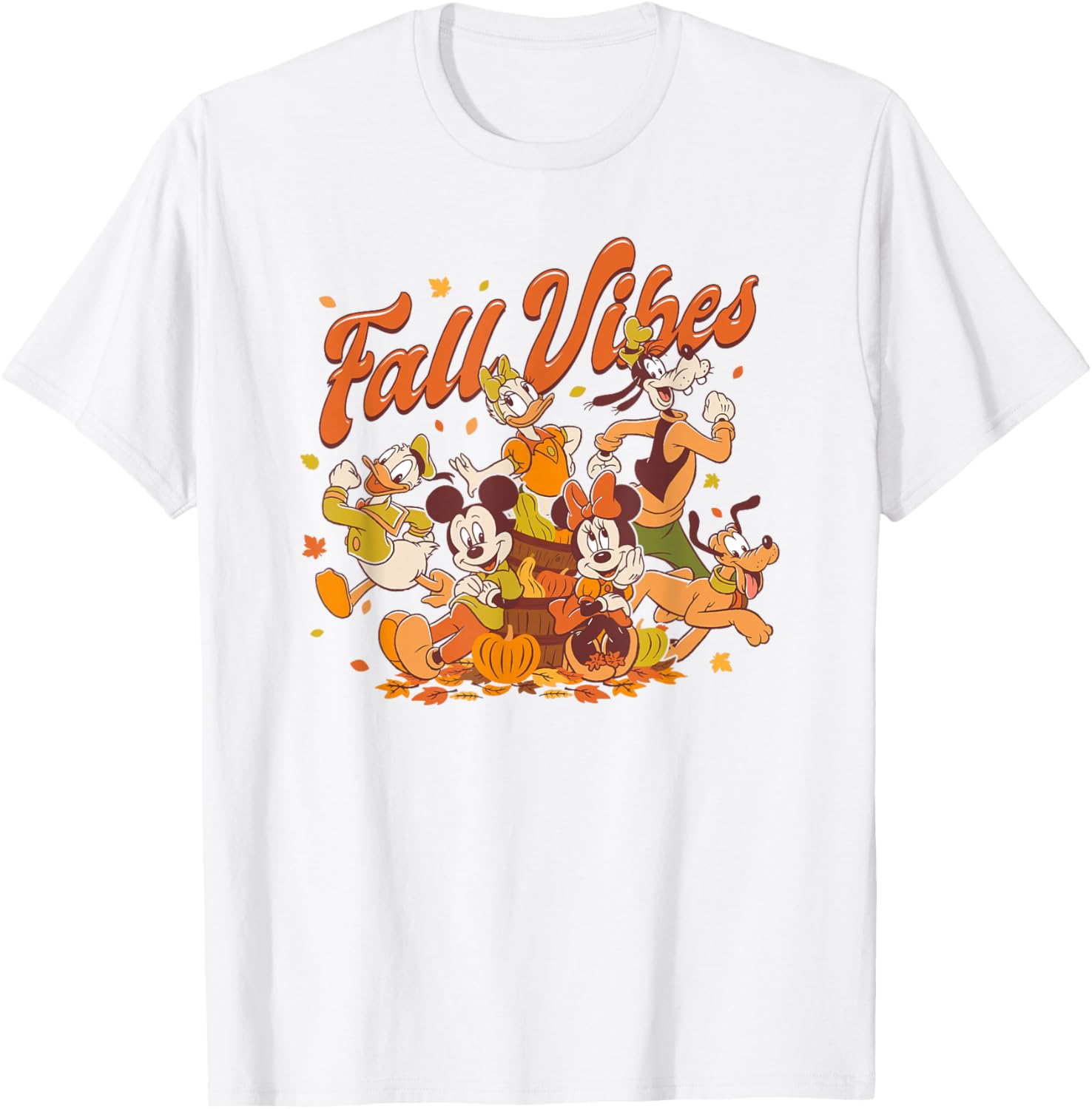 Disney Mickey and Friends Fall Vibes T-Shirt with Big Chest Logo - 3