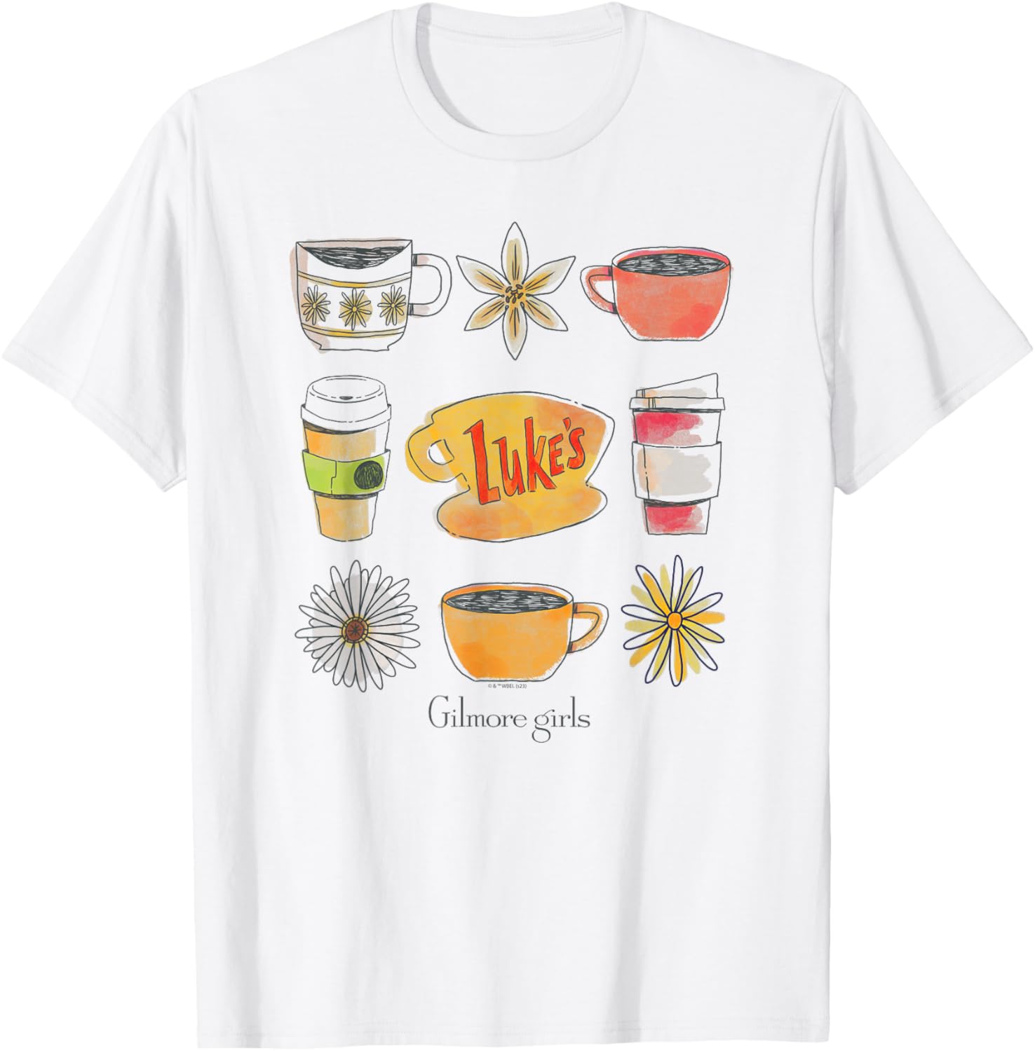 Gilmore Girls Luke's Coffee Grid T-Shirt for Fans of Cozy Style - 1