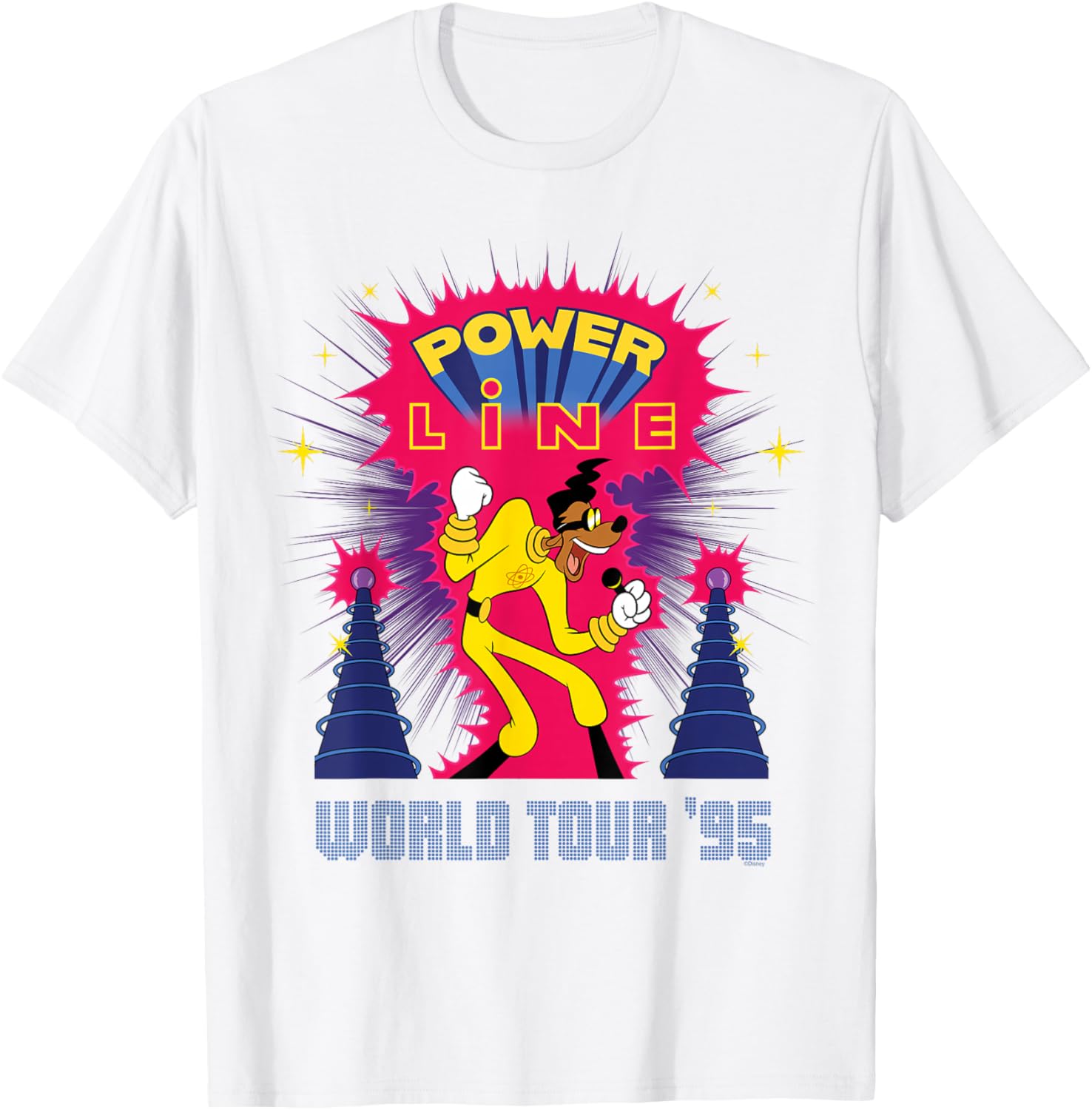 Disney A Goofy Movie Powerline World Tour 95 Rock T-Shirt for Fans - 10