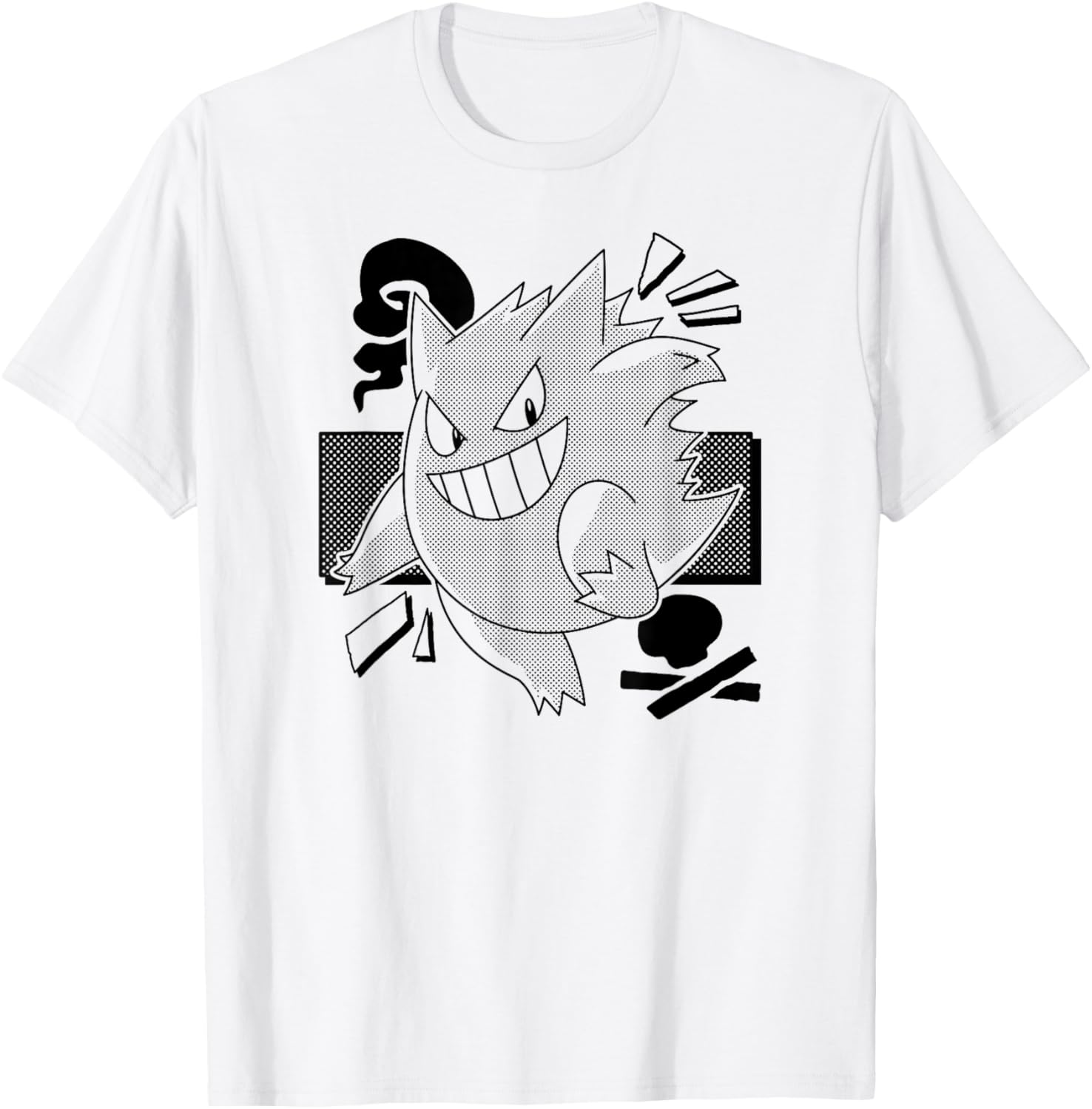Cool Gengar Manga T-Shirt for Pokémon Fans - Stylish Apparel and Gifts - 1