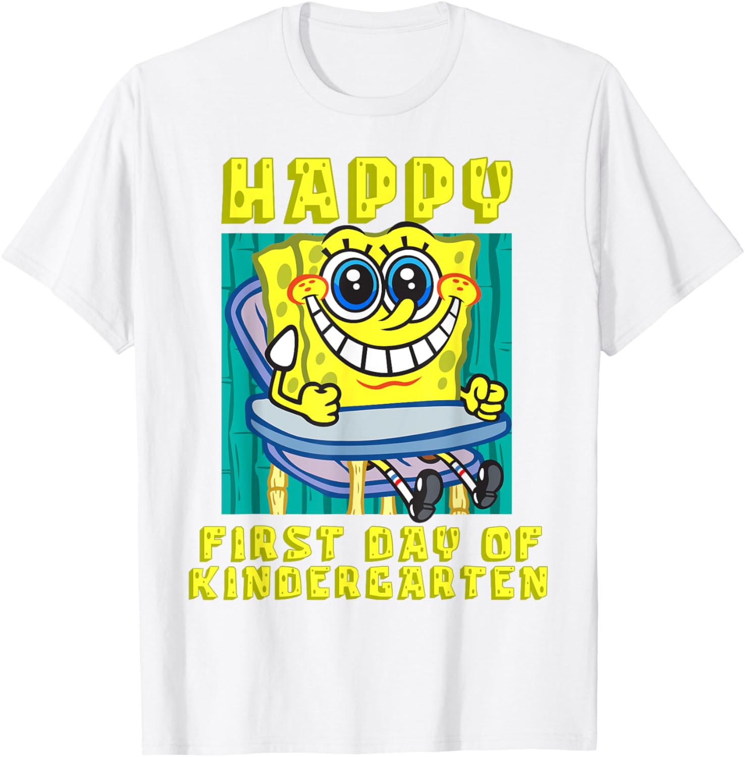 SpongeBob Happy First Day of Kindergarten T-Shirt for Boys and Girls - 8