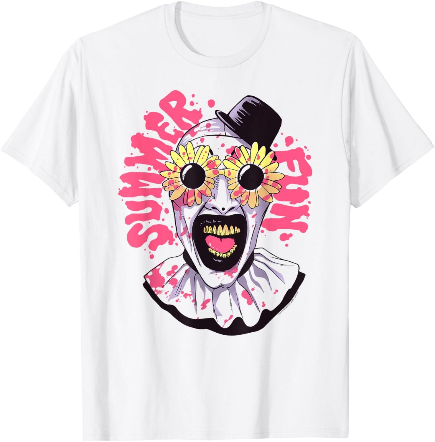 Terrifier Summer Fun Art T-Shirt featuring Clown Horror Movie Design - 1