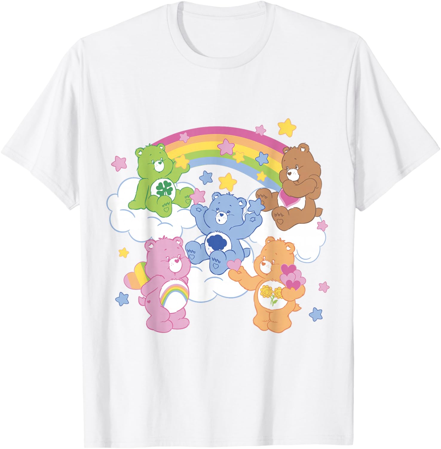 Care Bears Rainbow Group Shot T-Shirt for Kids and Adults Fun Wear - 2