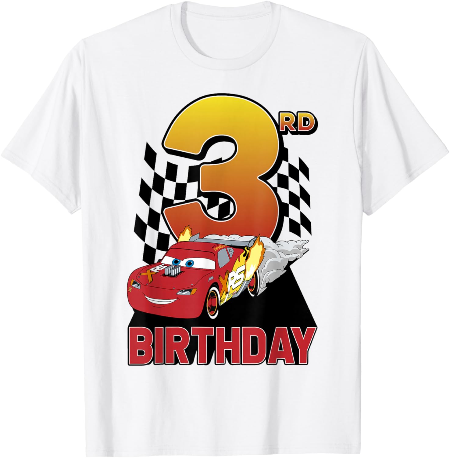 Disney Pixar Cars Lightning McQueen 3rd Birthday Race T-Shirt for Kids - 8