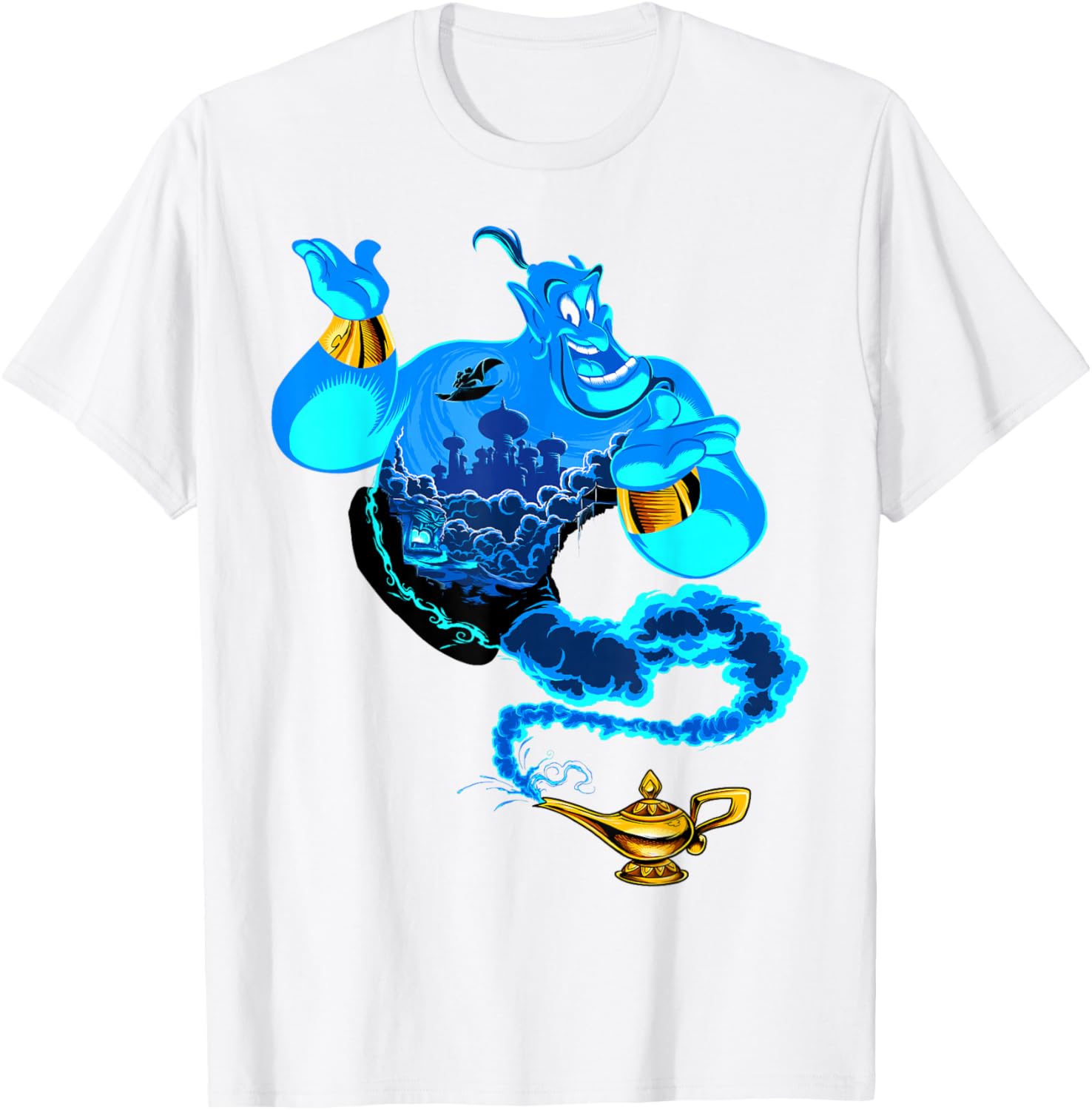 Disney Aladdin Genie Portrait T-Shirt Fun Agrabah Style for Fans - 8