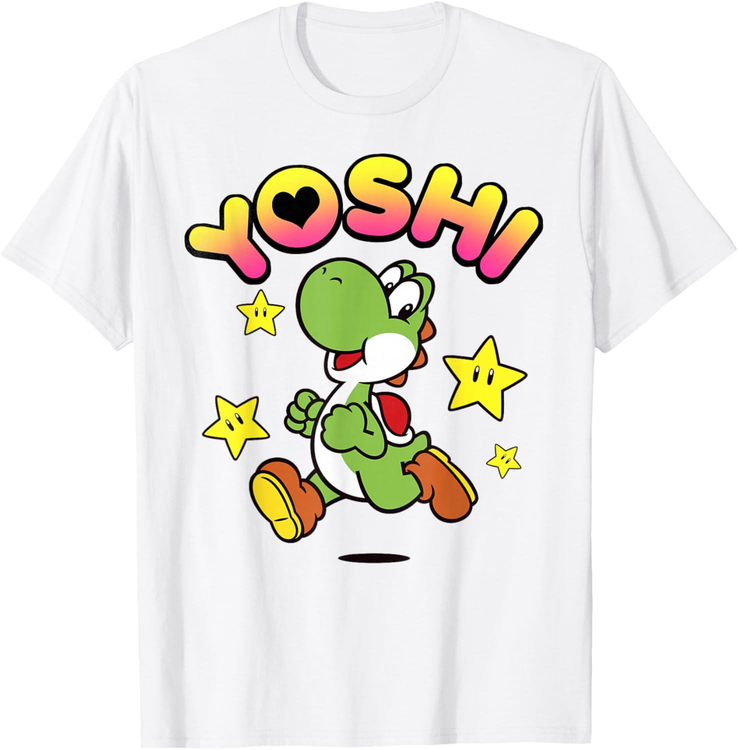 Nintendo Super Mario Yoshi Star Power Sprint Graphic T-Shirt for Fans - 3