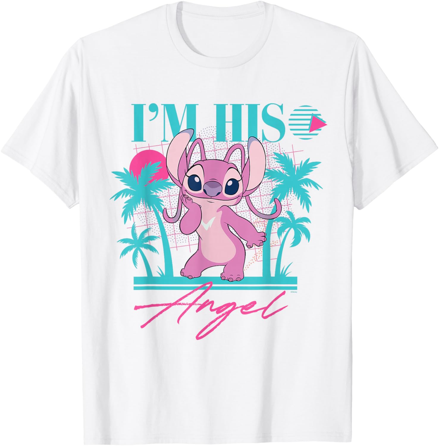 Disney Stitch Retro 90s Couples Matching I'm His Angel T-Shirt Fun Gift - 8