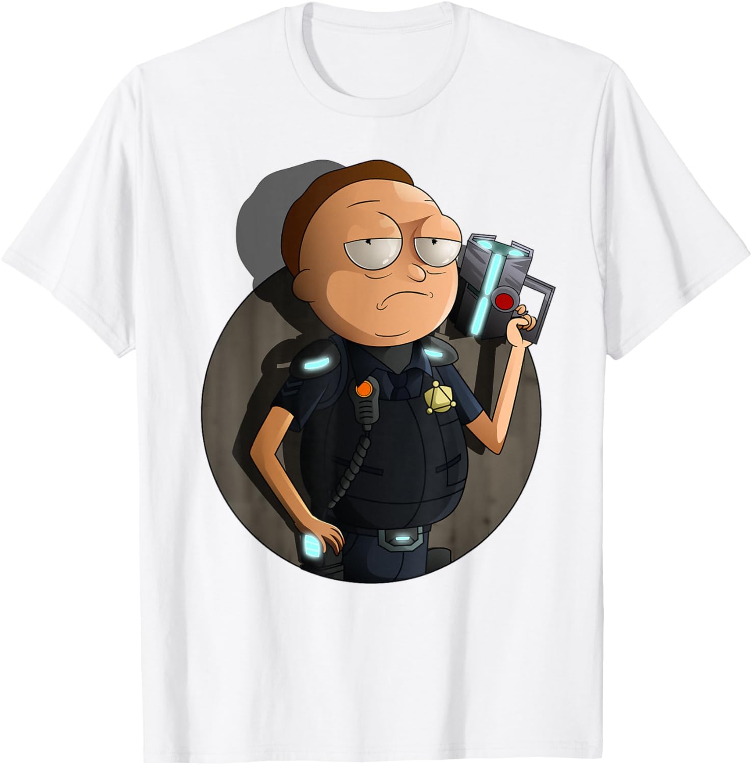 Mademark x Rick and Morty Cop Morty T-Shirt Stylish Graphic Tee - 24