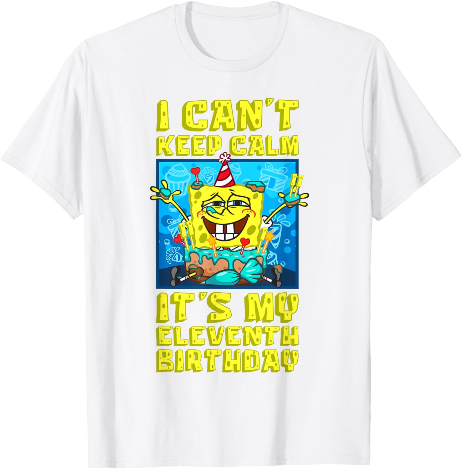 Mademark SpongeBob 11th Birthday T-Shirt for Boys - Fun and Playful Design - 12