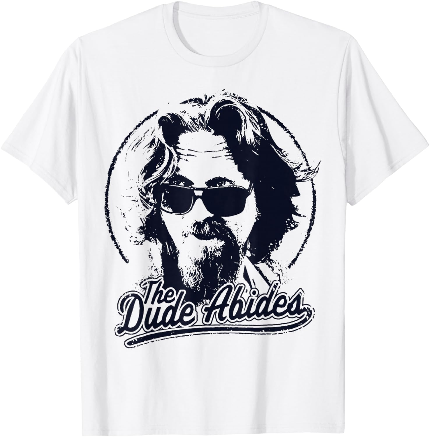 The Big Lebowski Dude Abides Classic Circle Logo T-Shirt for Fans - 9