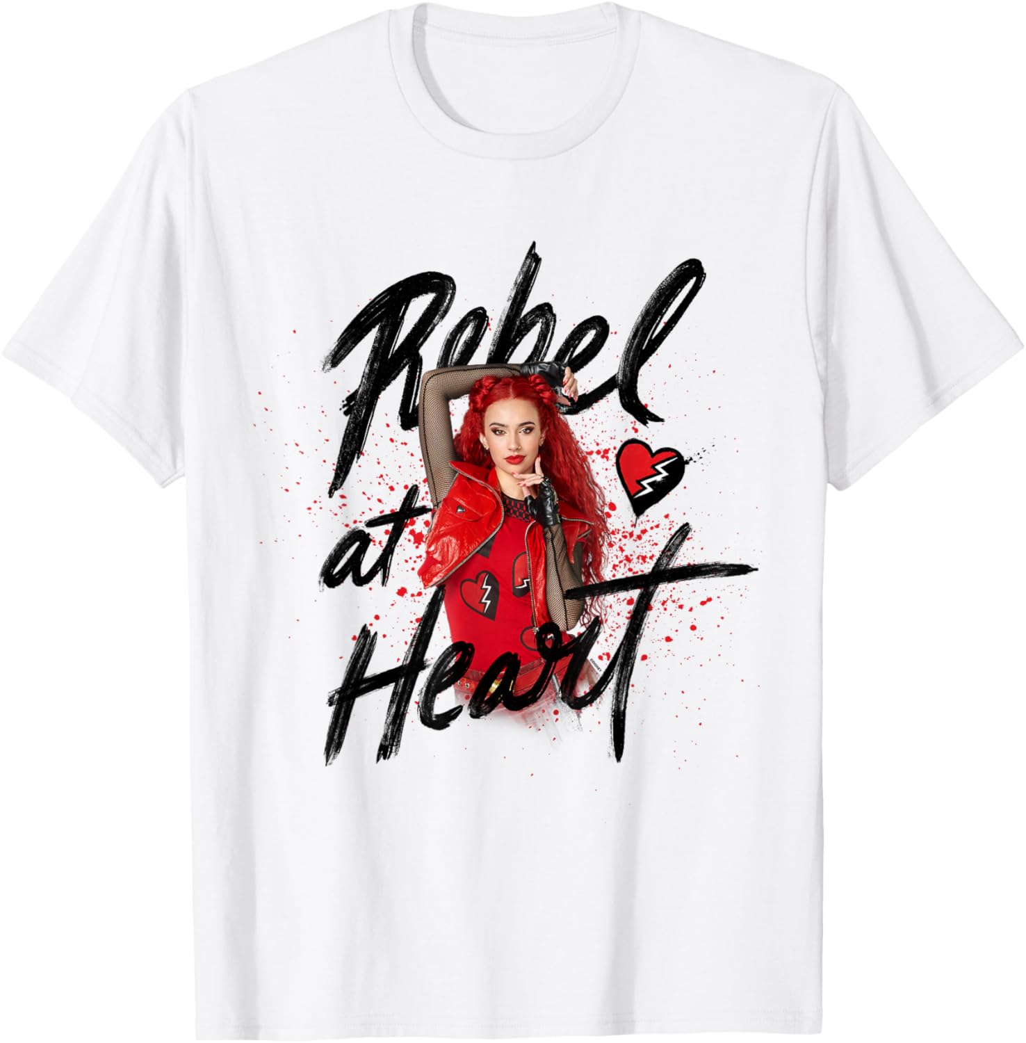 Disney Descendants 4 Red Rebel Heart T-Shirt for Kids and Fans - 15
