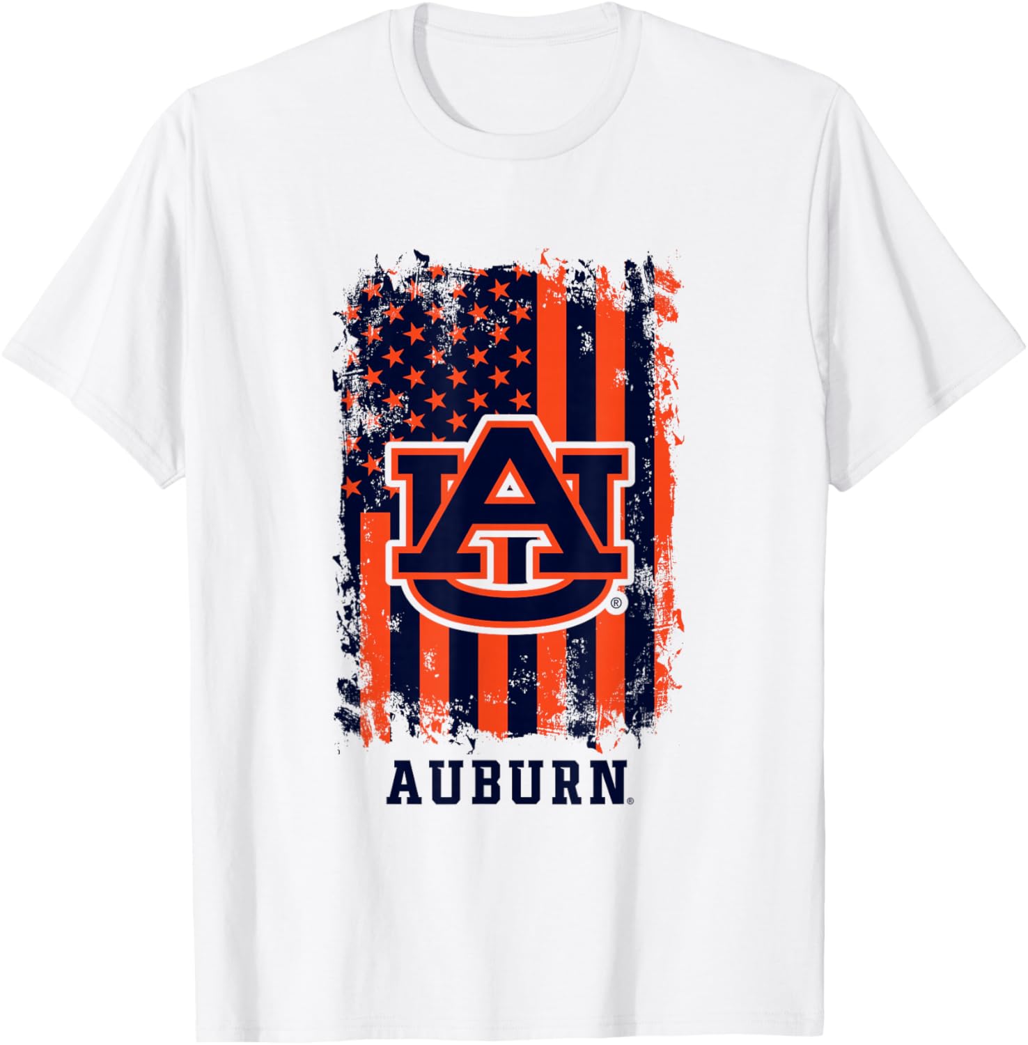 Auburn Tigers Retro American Flag T-Shirt for Sports Fans - 3