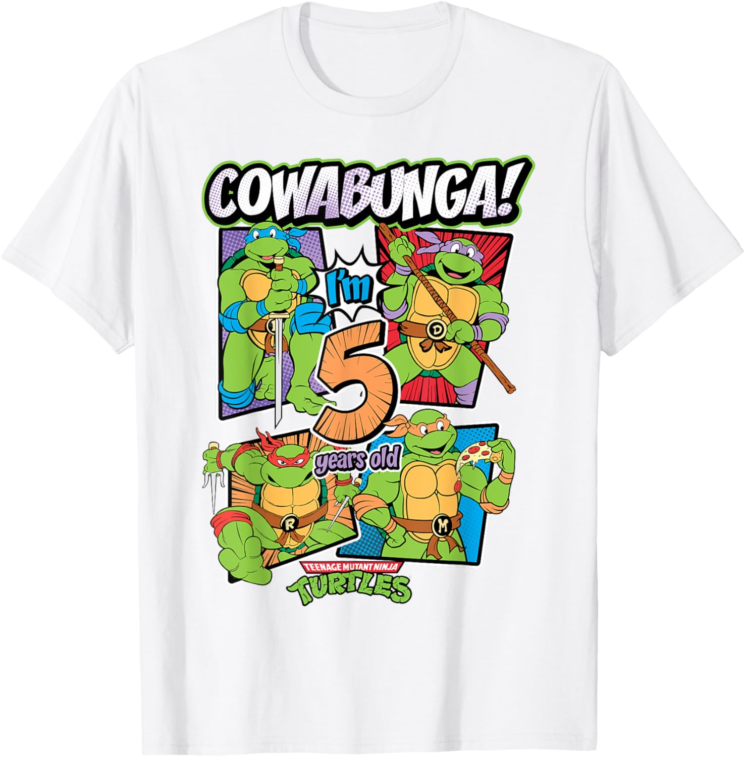 Mademark Teenage Mutant Ninja Turtles Cowabunga I'm 5 Years Old T-Shirt - 7