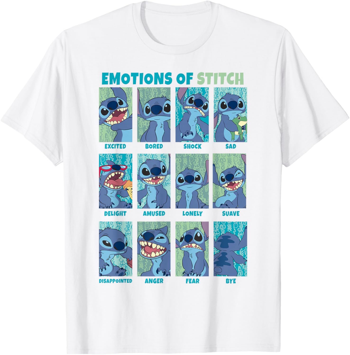 Disney Lilo & Stitch Emotions Stitch Box Up Panels T-Shirt for Fans - 2
