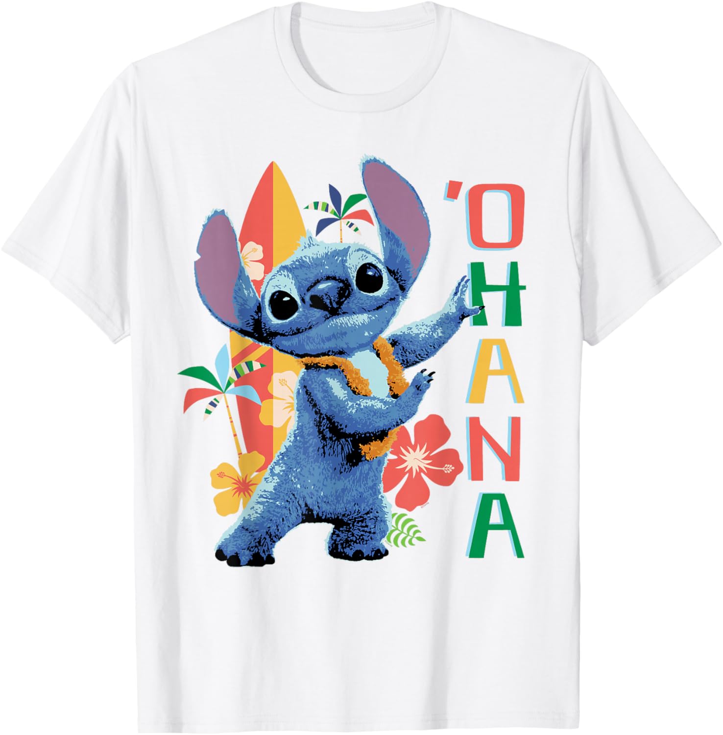 Disney Lilo & Stitch Ohana Hula Beach T-Shirt for Fun Summer Days - 1