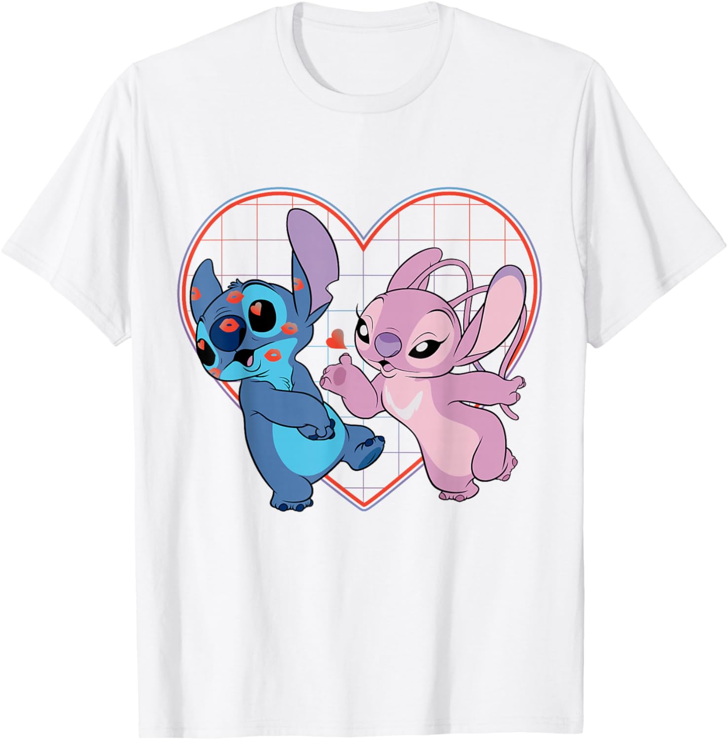 Disney Lilo and Stitch Angel Heart Kisses T-Shirt for Fun Fashion Lovers - 18