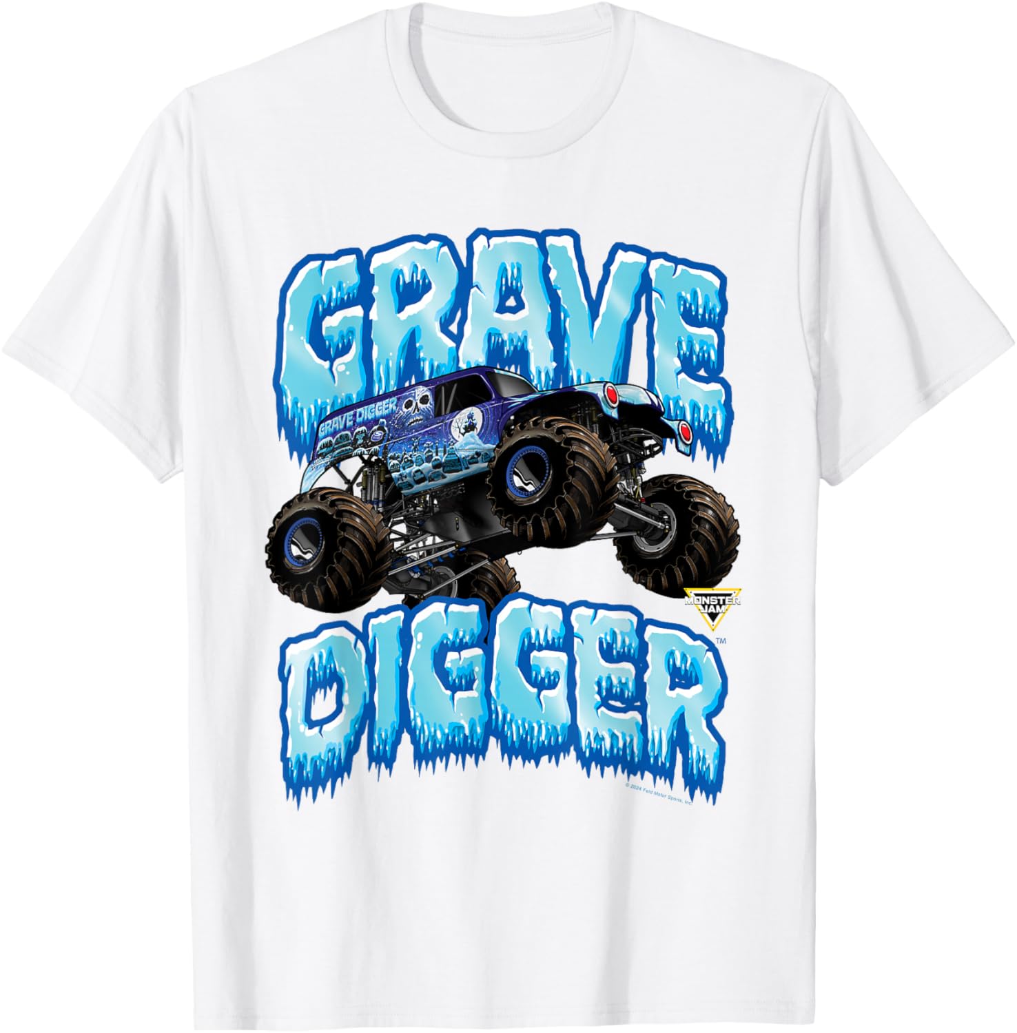 Monster Jam Grave Digger Ice Cold Monster Truck T-Shirt for Fans - 2