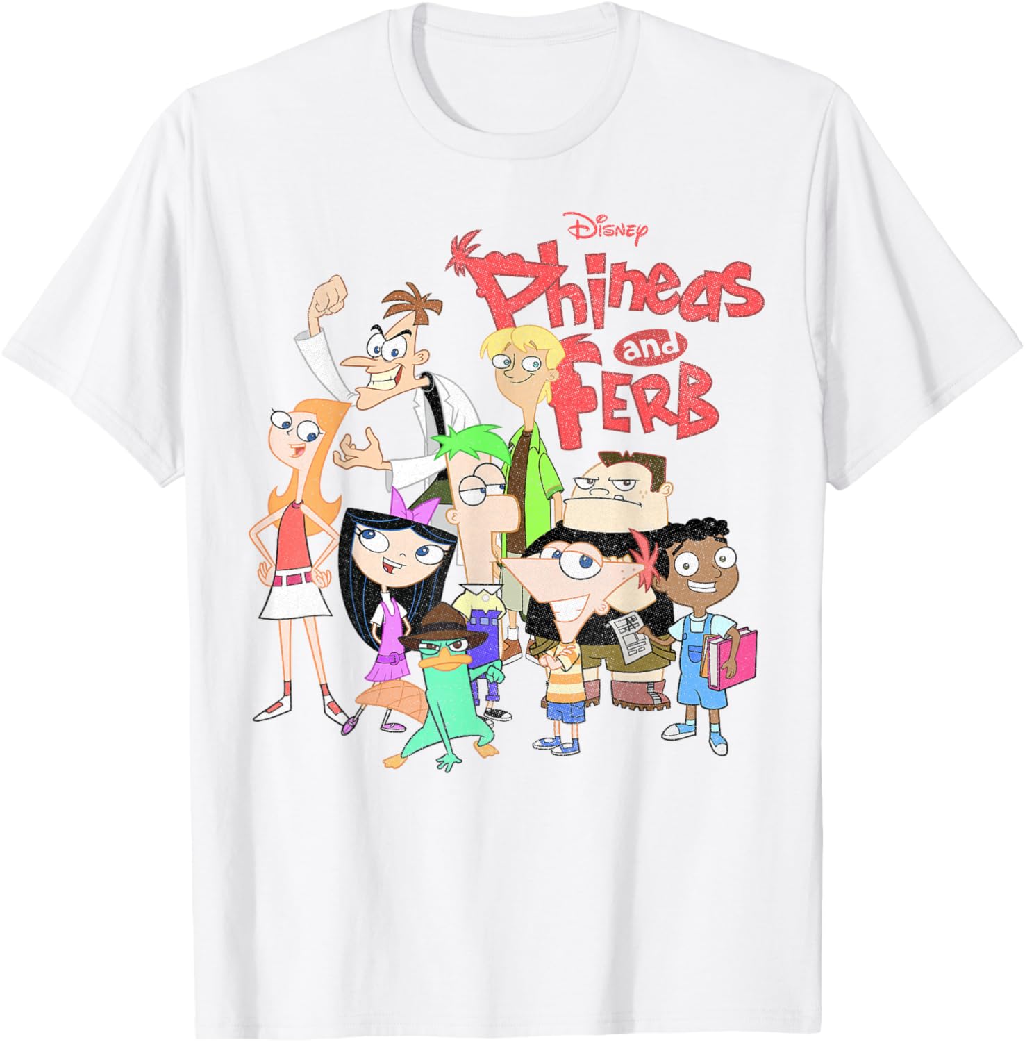 Phineas And Ferb Group Logo T-Shirt for Fun Disney Fans - 13