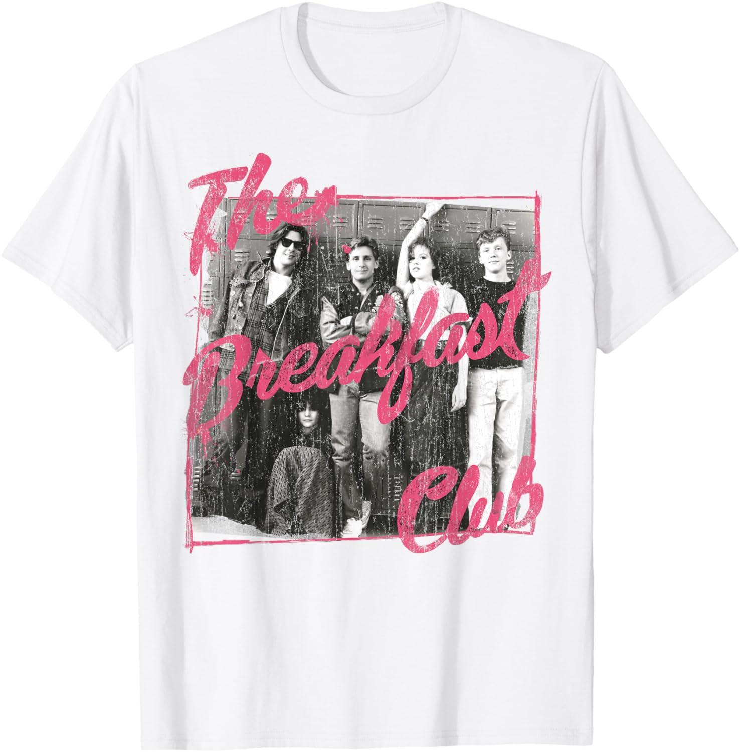 Breakfast Club Pink Text Group Photo T-Shirt for Stylish Fans - 5