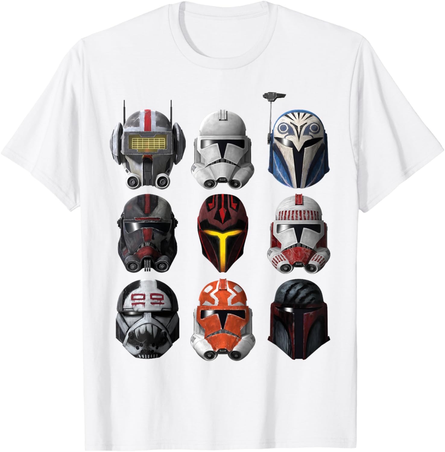 Star Wars Clone Wars Helmets T-Shirt for Fans and Collectors - 2