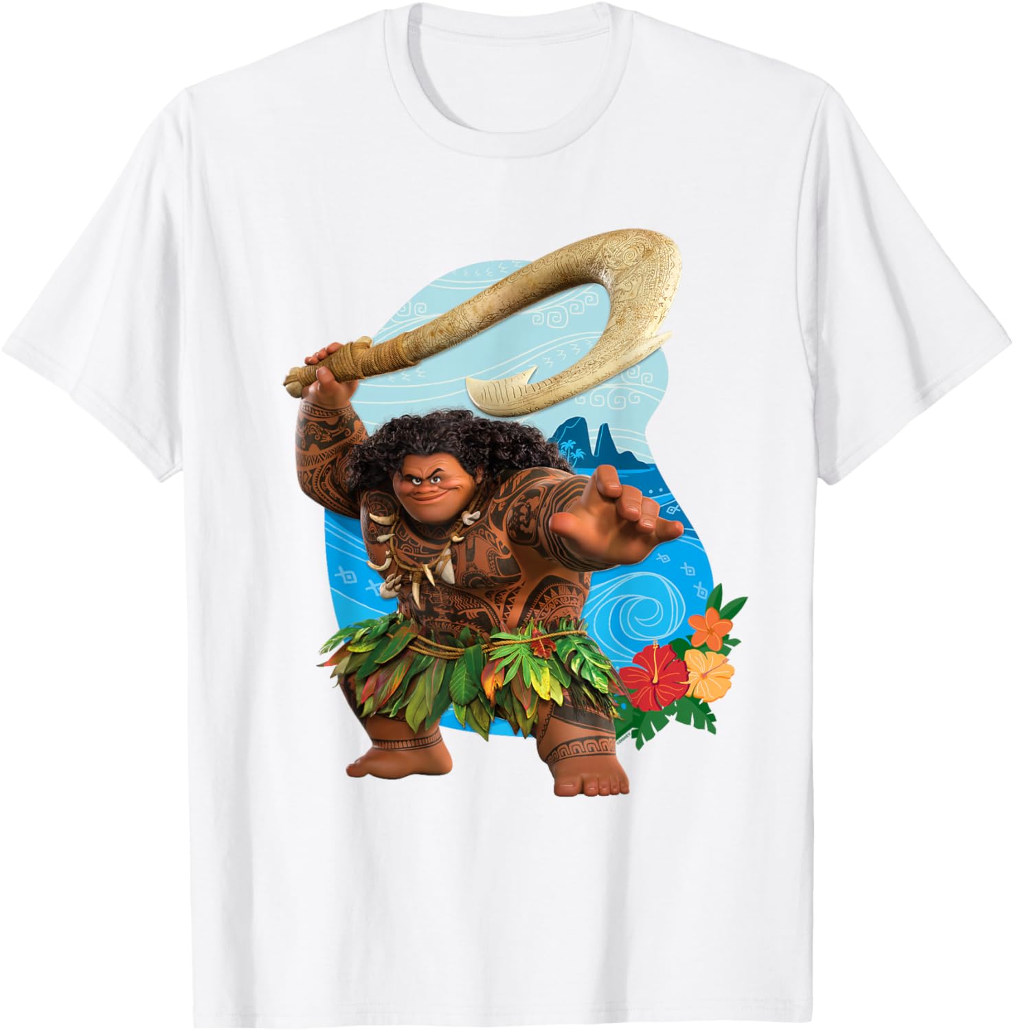 Disney Moana 2 Maui Tropical Island Adventure T-Shirt with Fish Hook - 9
