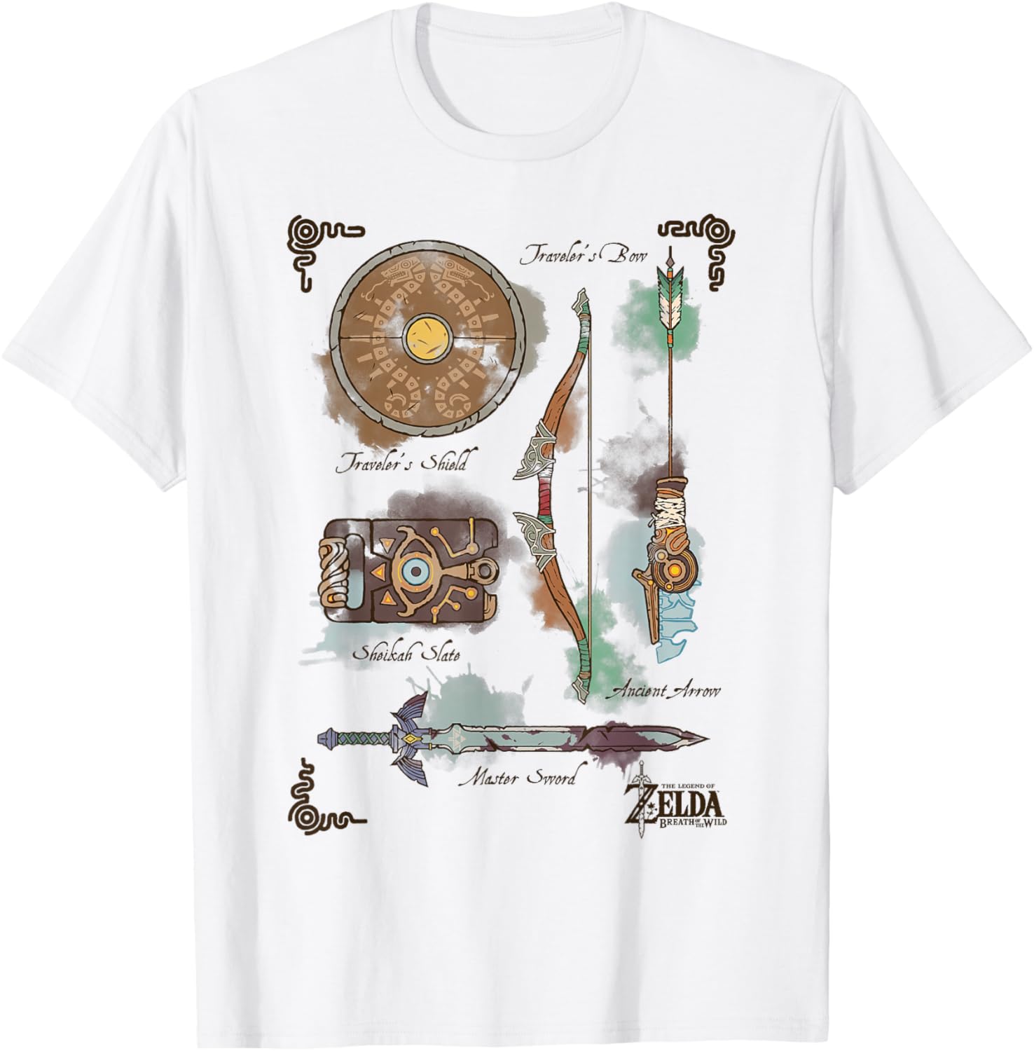 Zelda Breath of the Wild Link Inventory Graphic T-Shirt for Fans - 1