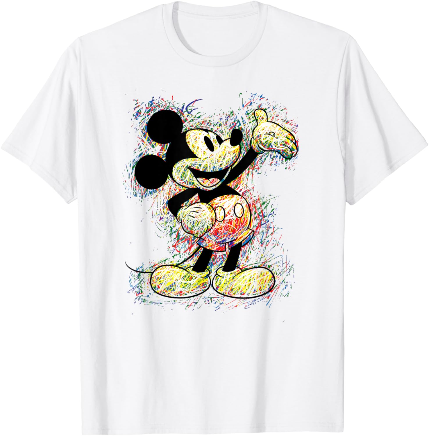 Disney Mickey Mouse Scribble T-Shirt for Kids and Adults - Fun Apparel - 2
