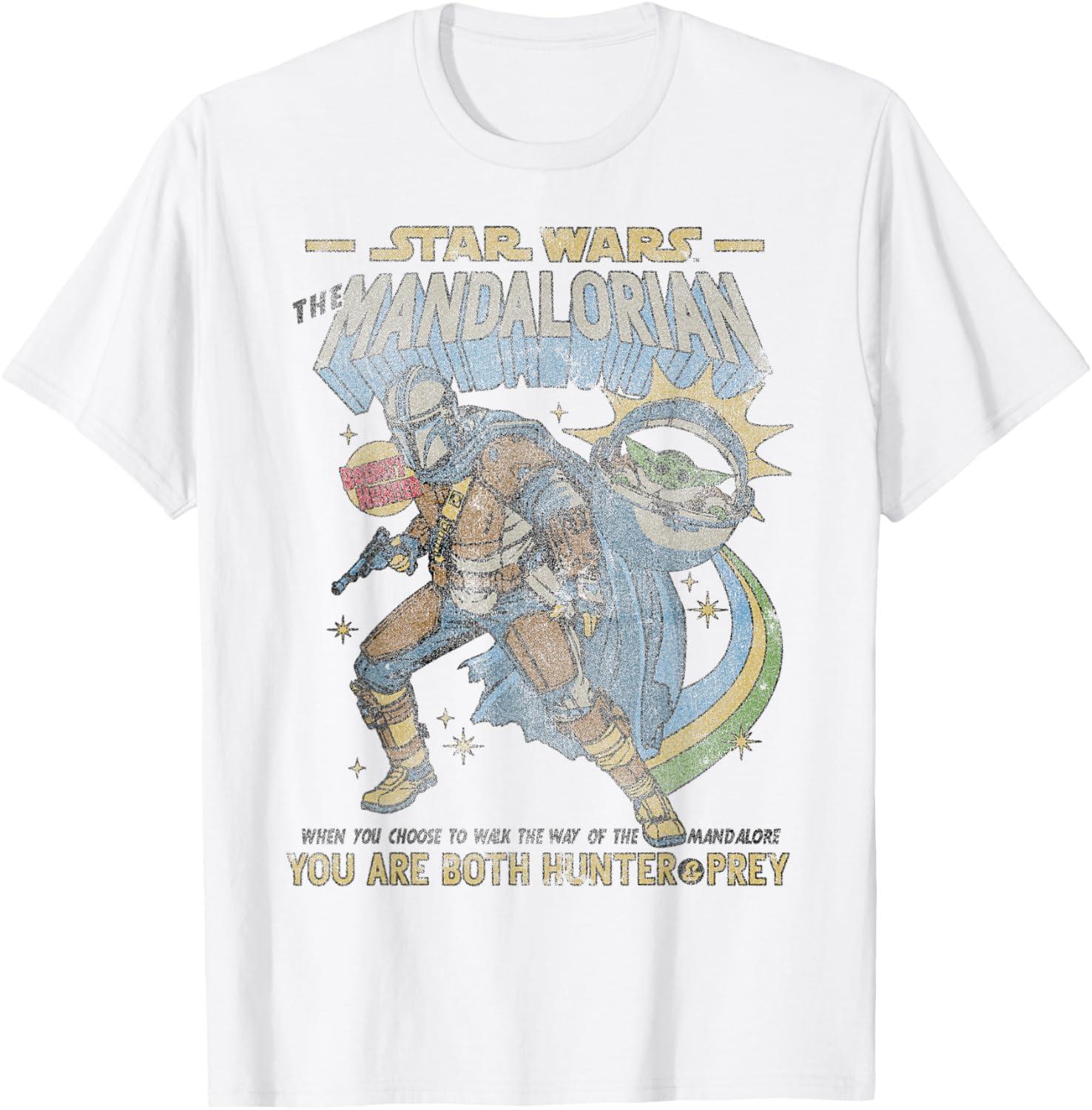 Mandalorian Comic Poster T-Shirt for Star Wars Fans - Stylish Tee Design - 9