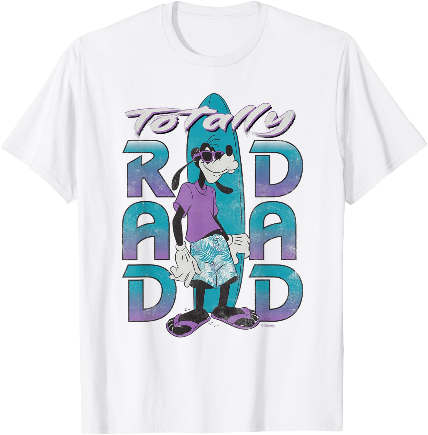 Disney Goofy Totally Rad Dad Surfing Distressed T-Shirt for Father's Day - 6