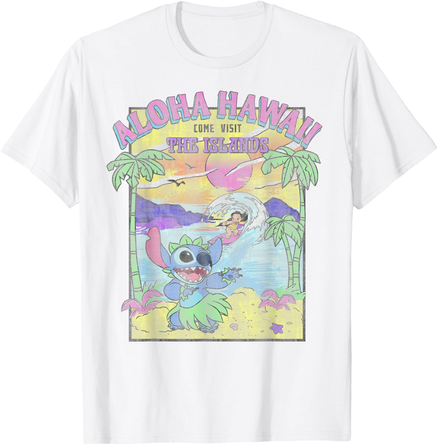 Disney Lilo & Stitch Aloha Hawaii Visit Islands T-Shirt for Fun Adventures - 4