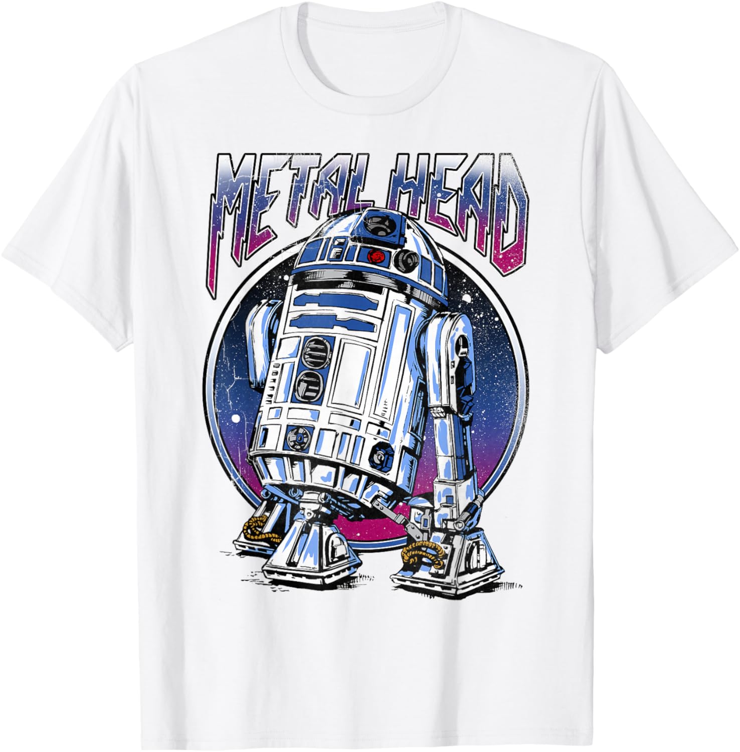 Vintage Star Wars R2D2 Metal Head T-Shirt for Disney Fans - 6