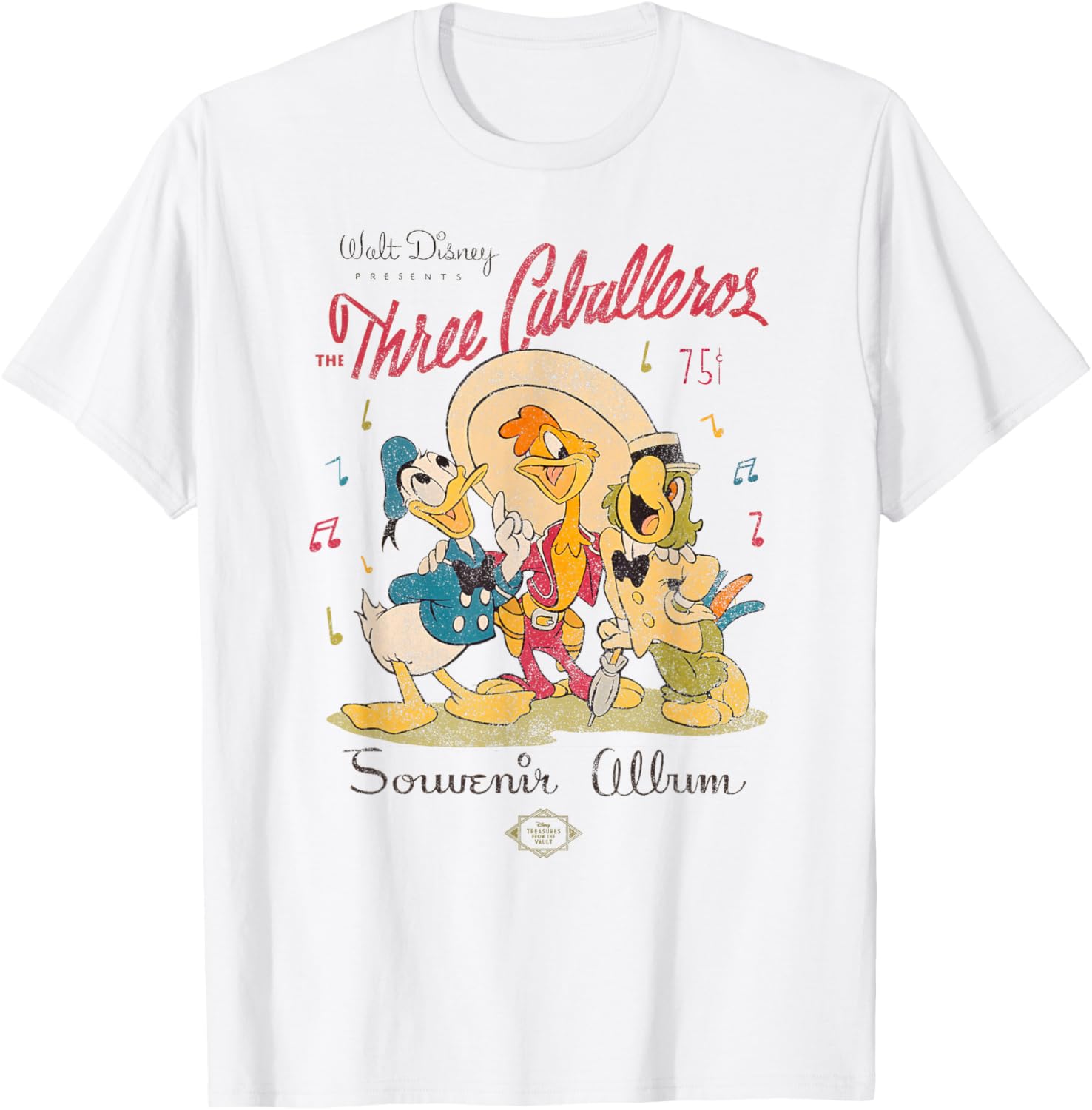 Vintage Disney Three Caballeros Donald Duck Distressed T-Shirt for Fans - 1