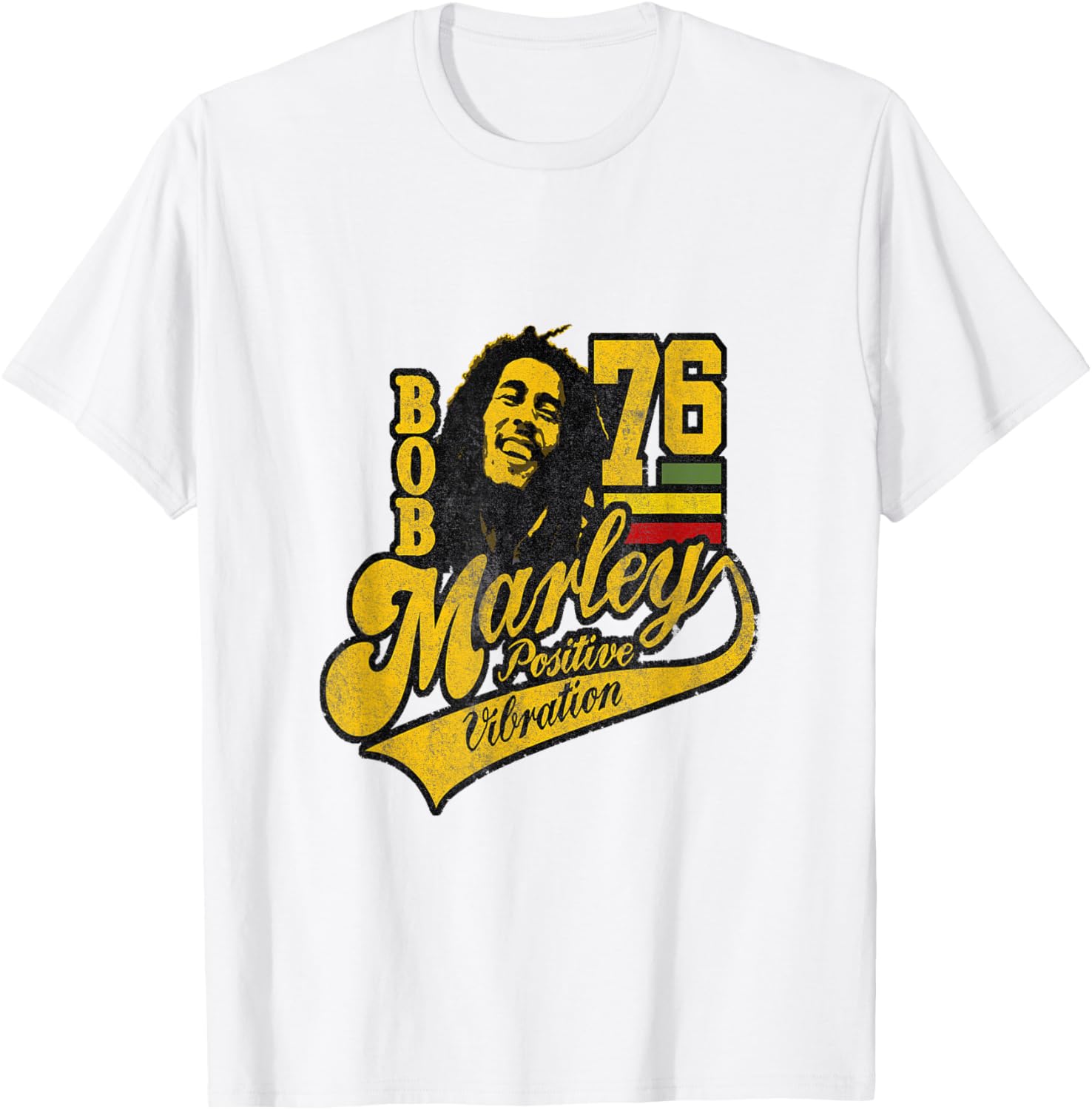 Bob Marley Positive Vibrations Soccer T-Shirt for Music and Sports Fans - 6