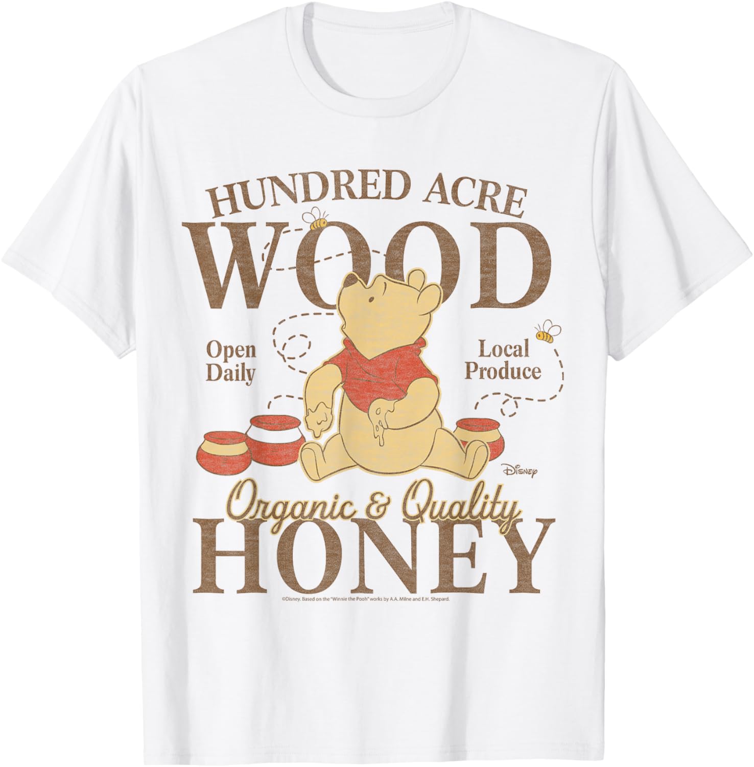 Winnie The Pooh Organic Honey T-Shirt for Kids in Hundred Acre Wood - 6