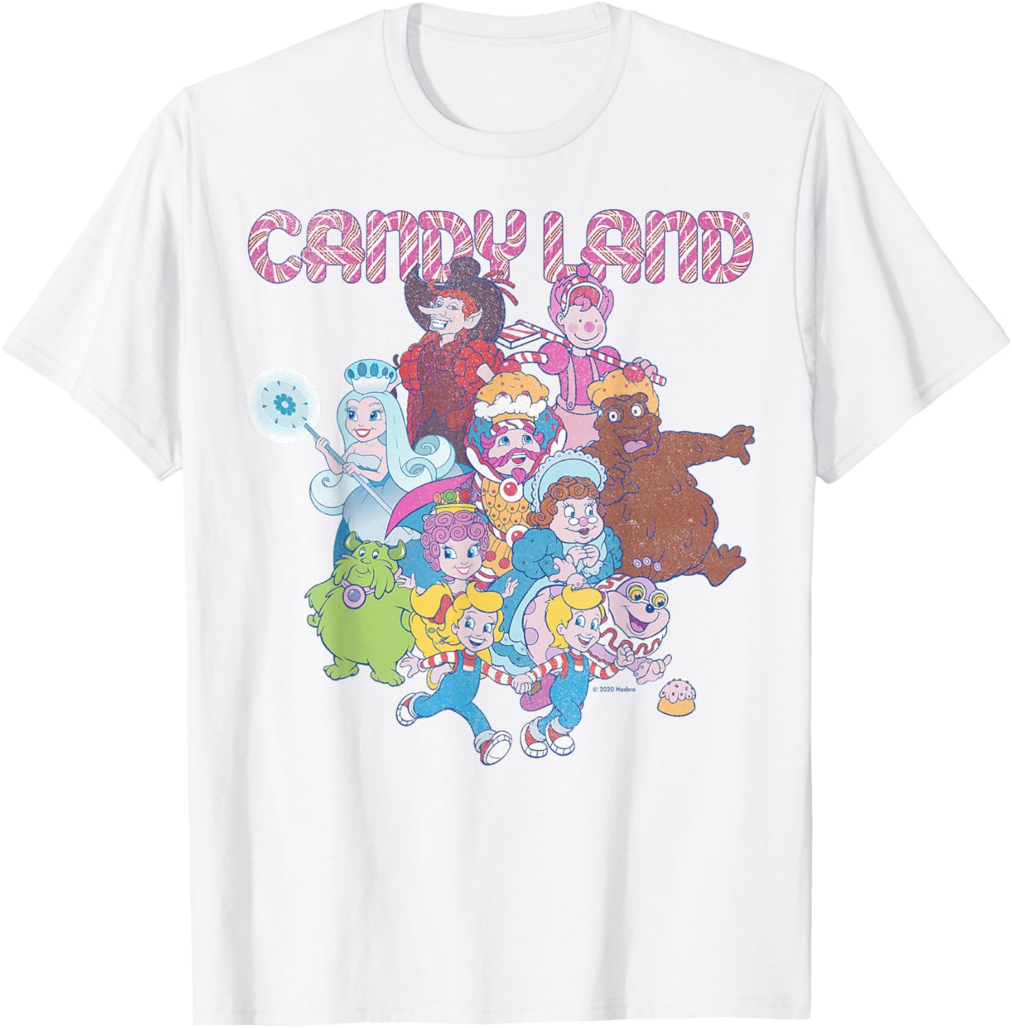 Candy Land Retro Game Characters Group Shot Logo T-Shirt for Fun Lovers - 4