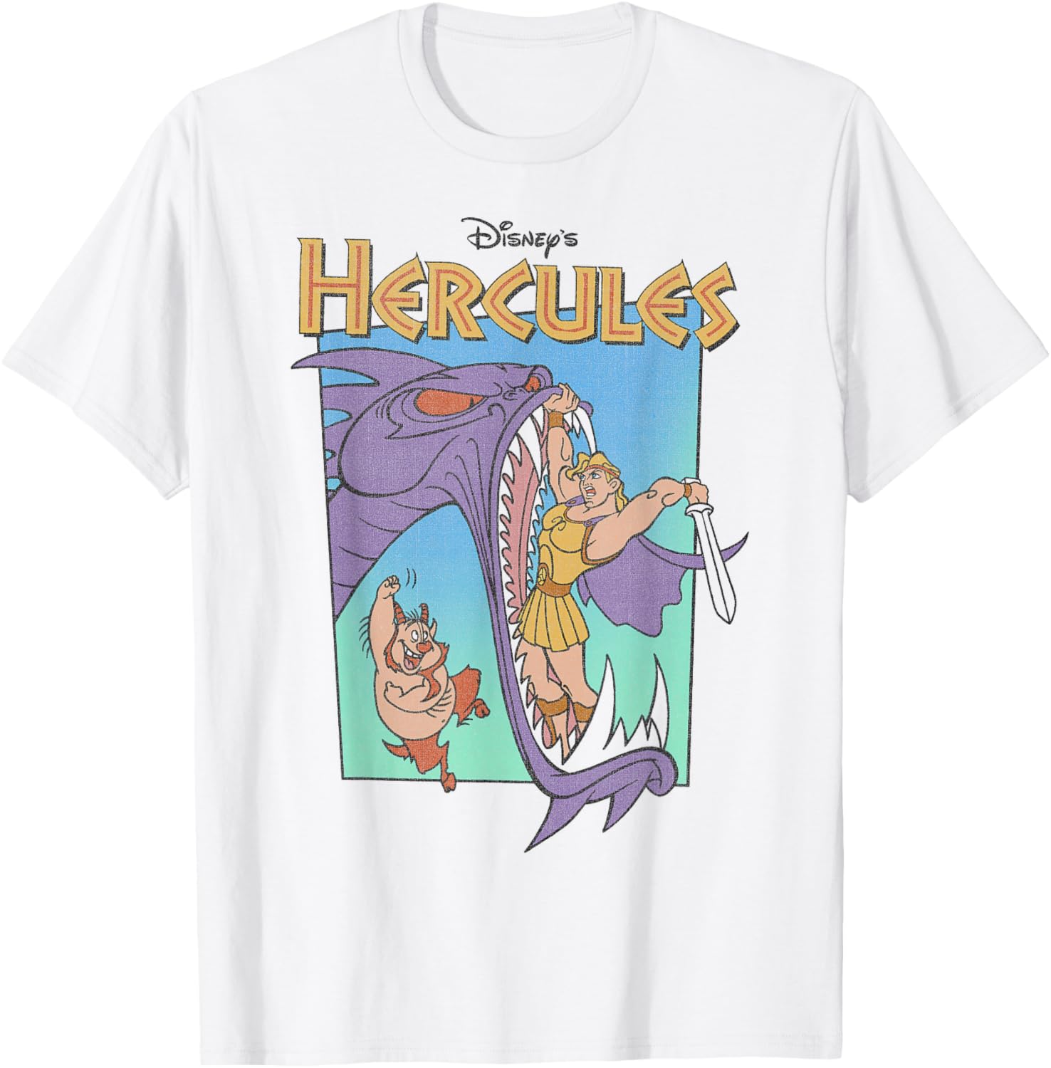 Disney Hercules Hydra Battle Retro T-Shirt Classic Movie Apparel - 6