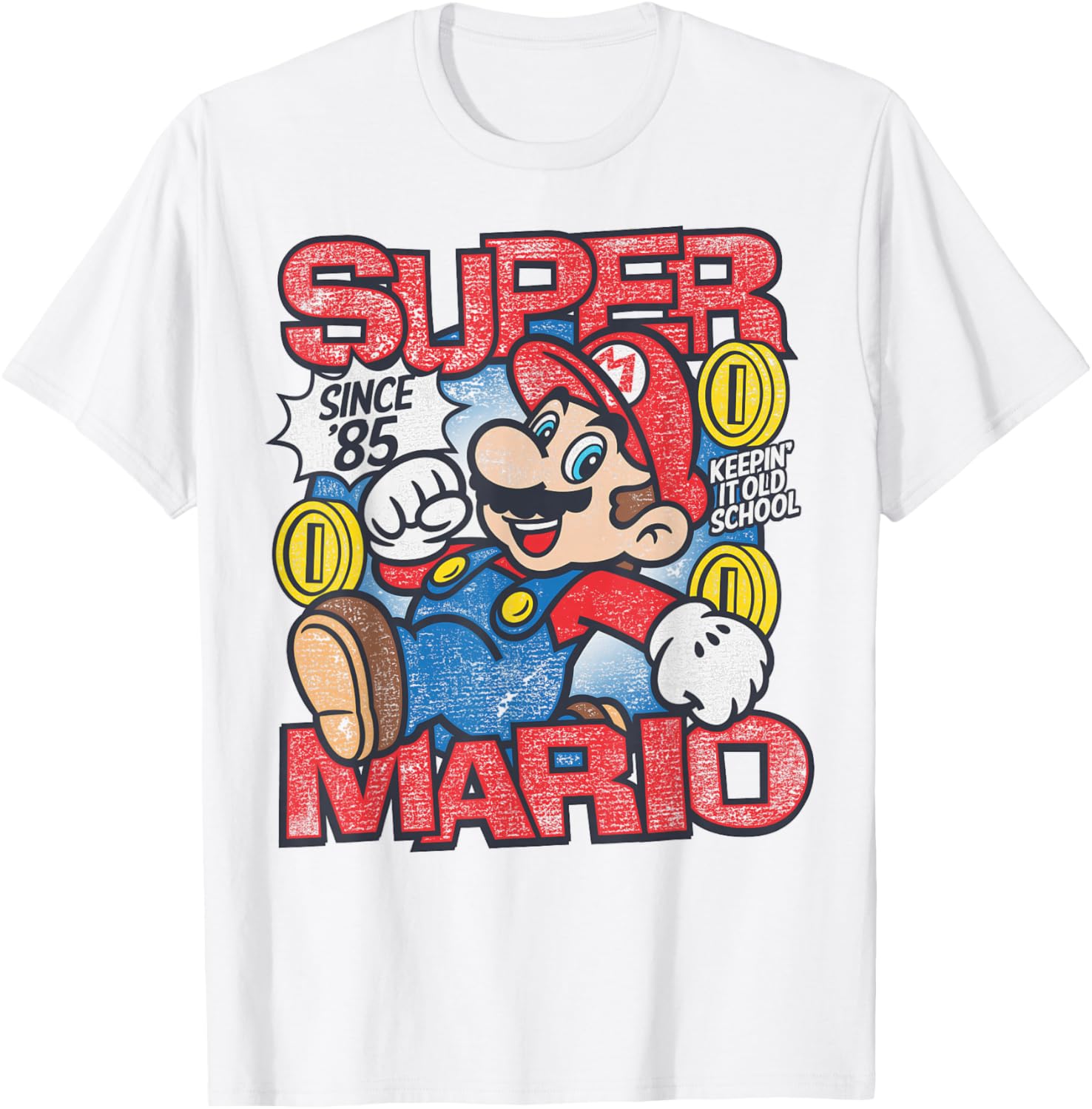 Vintage Super Mario Bros Mushroom Kingdom T-Shirt Since 85 Retro Style - 3