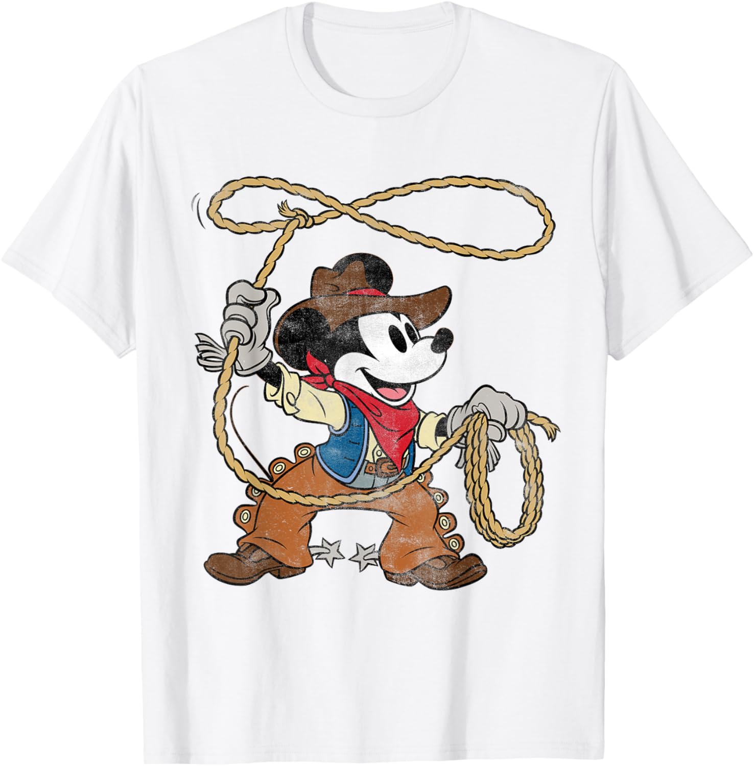 Vintage Mickey Mouse Cowboy T-Shirt for Fun Western Style Fashion - 9