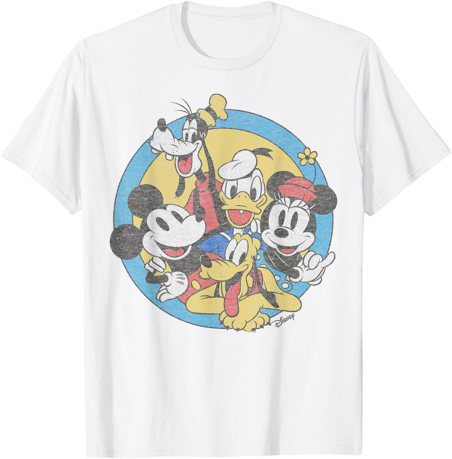 Disney Mickey And Friends Retro T-Shirt Classic Group Shot Apparel - 11