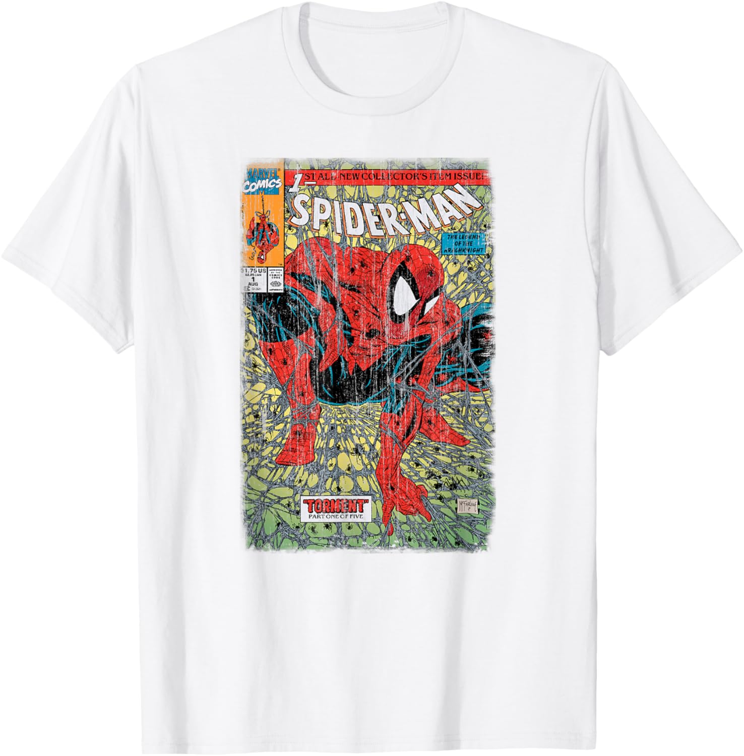 Retro Classic Spider-Man Torment Distressed T-Shirt for Marvel Fans - 1