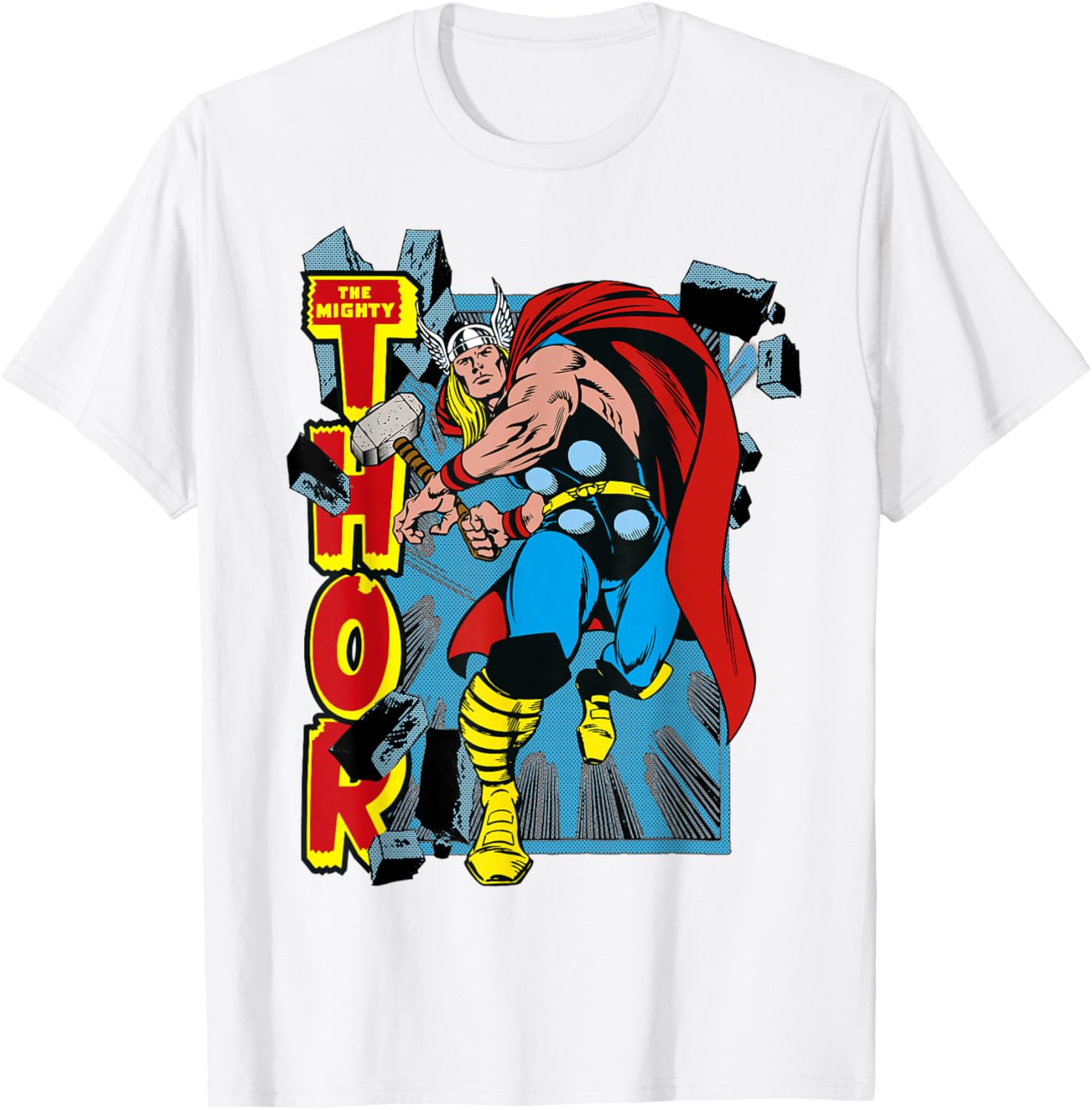 Marvel Classic The Mighty Thor Break Through Poster T-Shirt for Fans - 5