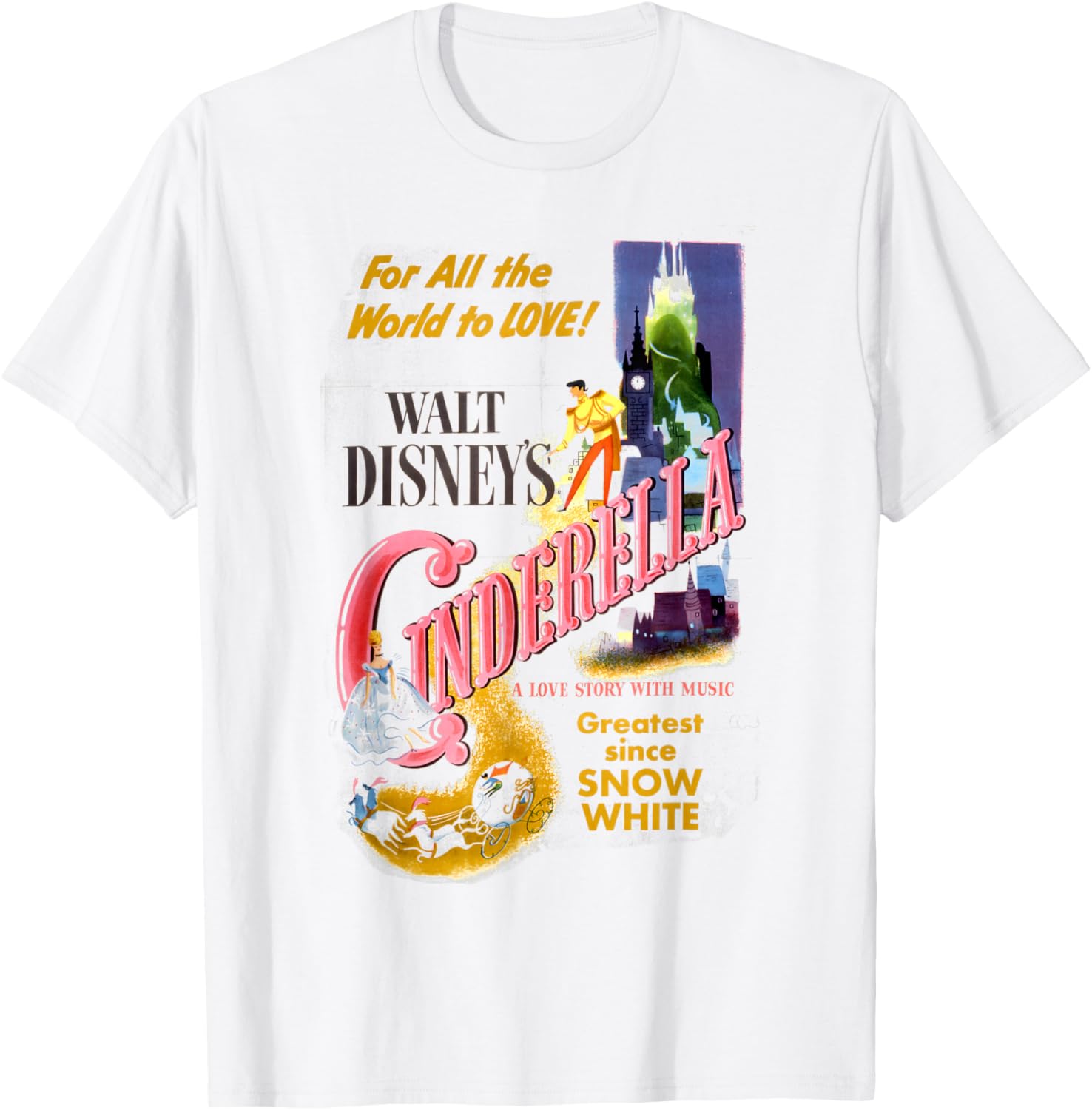 Disney Cinderella Vintage Movie Box Art T-Shirt for Classic Fans - 1